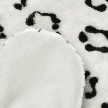 Teppich Plüsch Leopardenfell 139 cm Weiß, furnicato, Rechteckig
