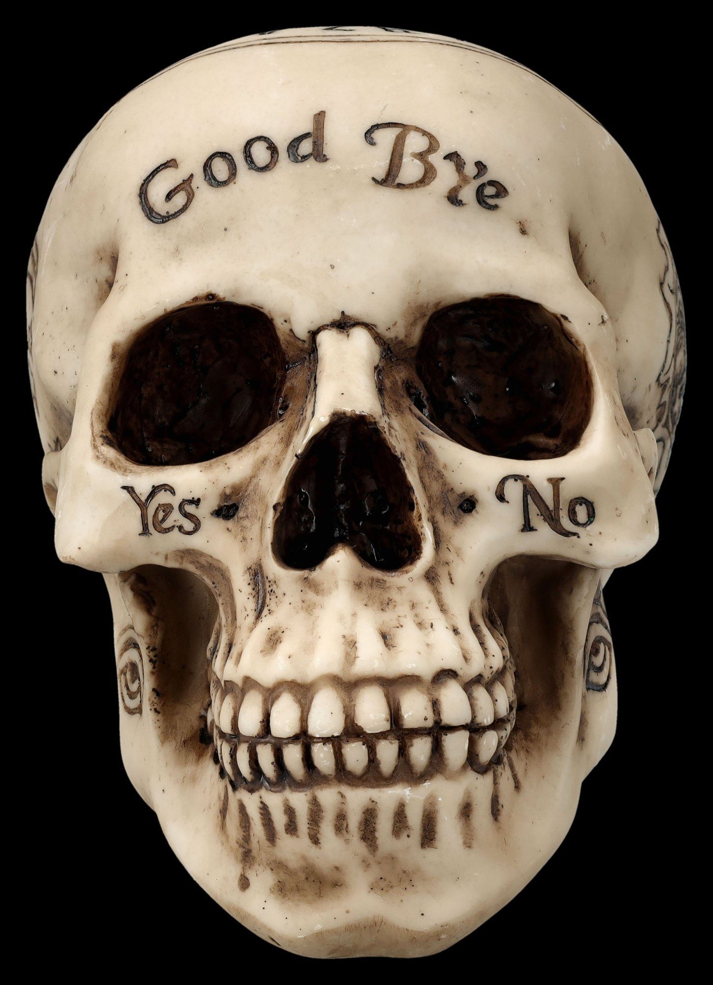 Figuren Shop GmbH Dekofigur Totenkopf - Witchboard Design - Totenschädel Gothic Dekofigur – Bild 2 von 5