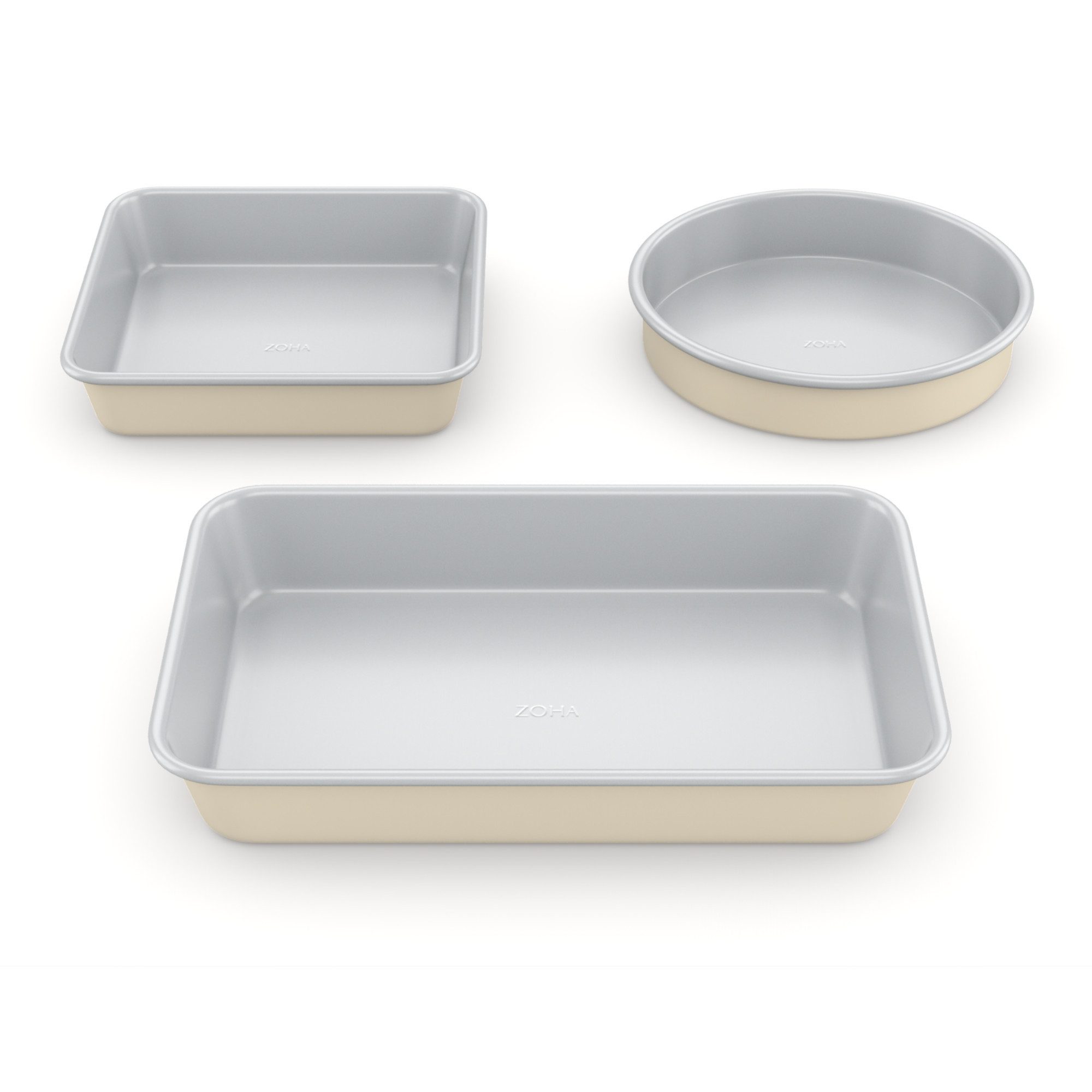 Zoha Backform mit Aluminiumkern und innovativer keramischen Antihaftbeschichtung, (3-tlg), Bis zu 290 °C hitzebeständiger Alu-Stahlkern, mühelose Reinigung