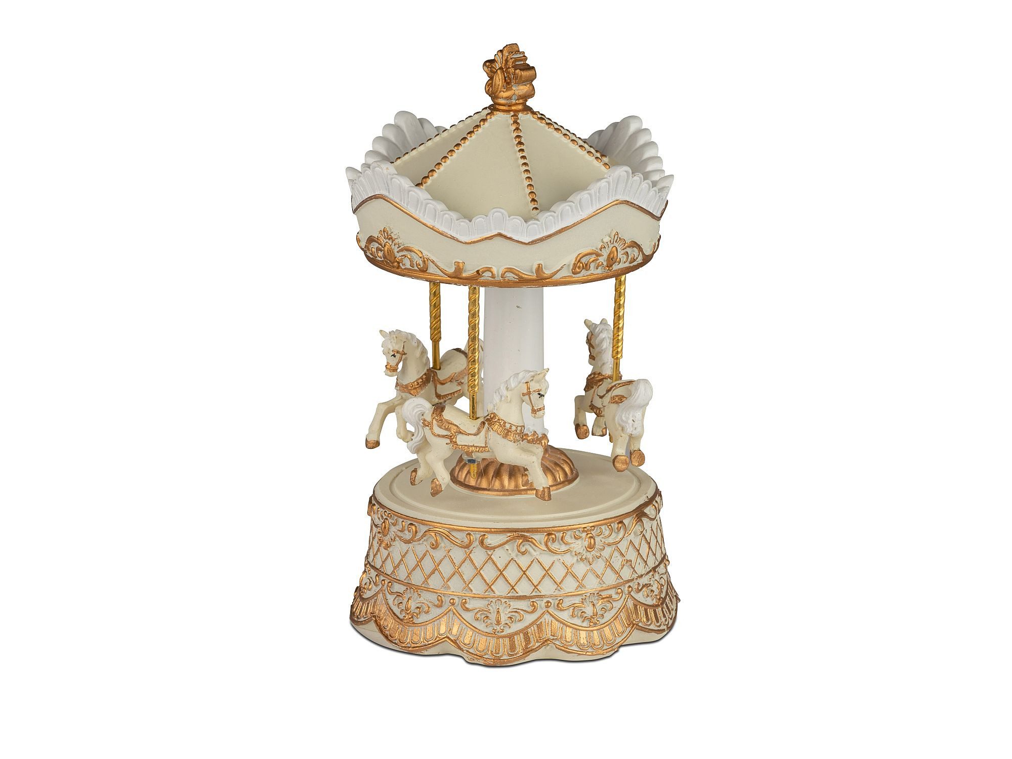 formano Spieluhr 723567 Weihnachtsdeko Creme Gold Polyresin 23 cm