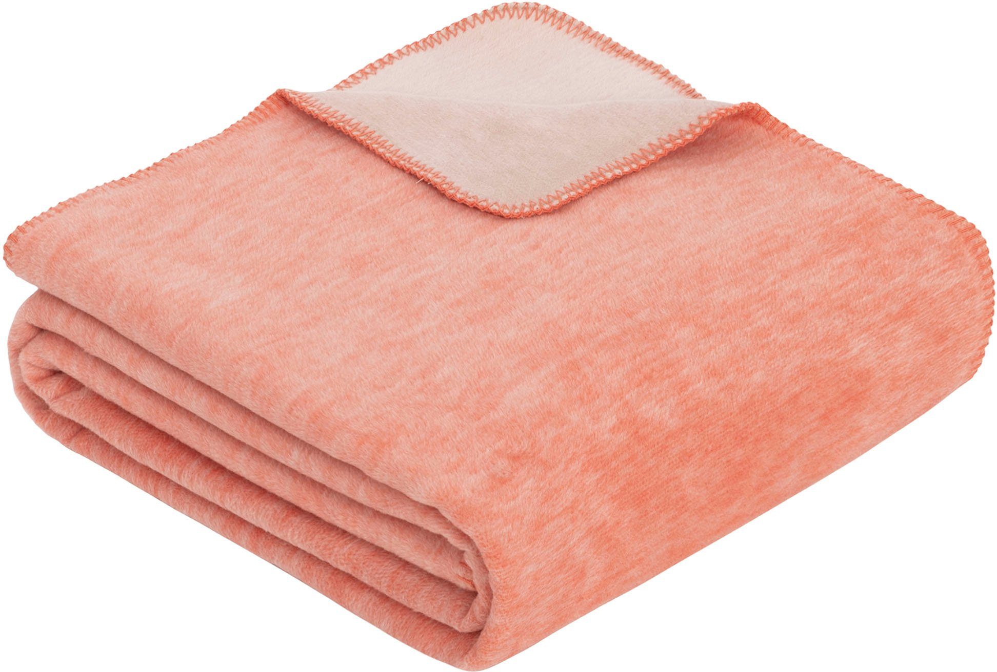 in IBENA, Decke Dublin, trendigen coral/rose Pastellfarben Wohndecke Jacquard