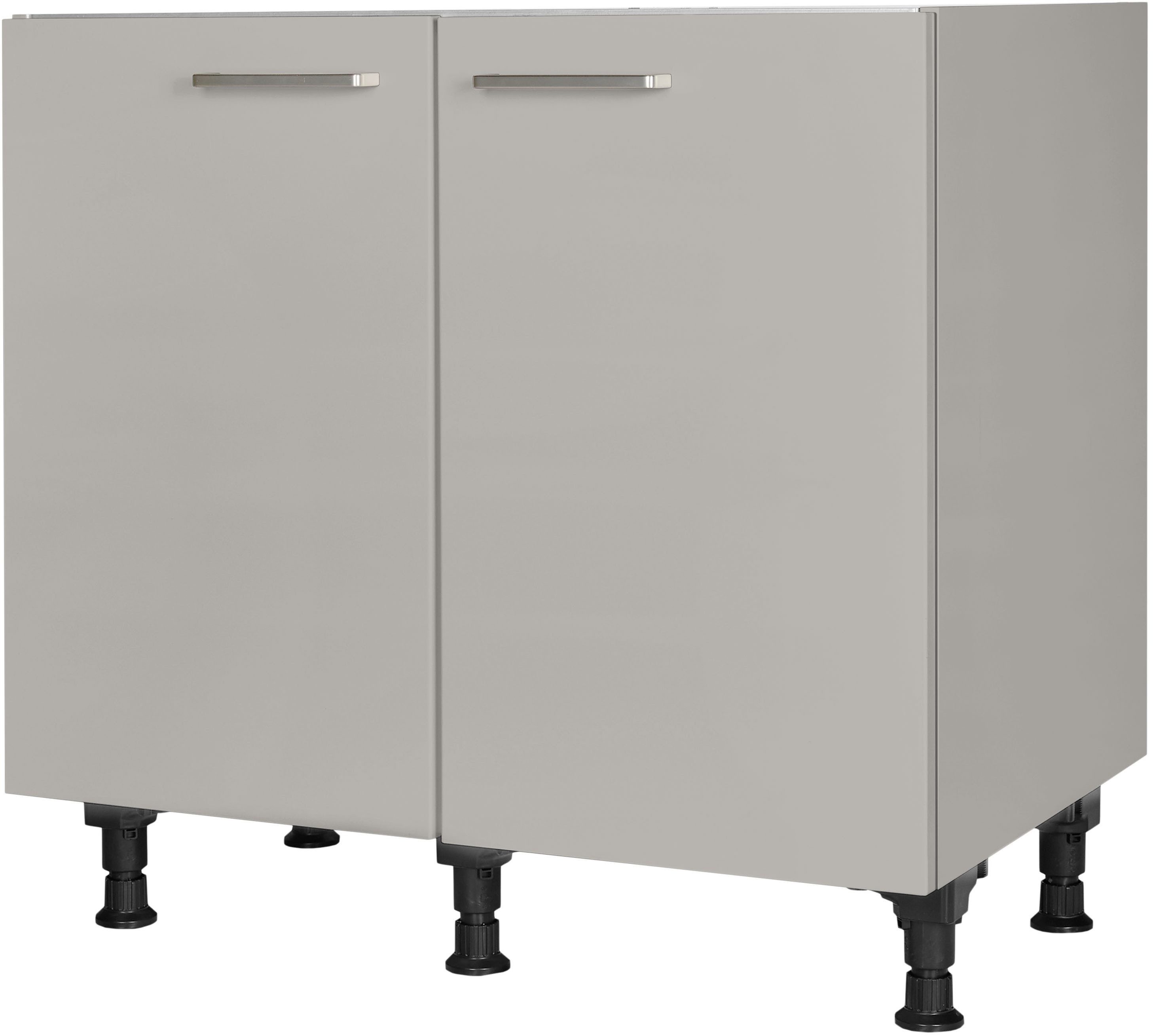 nobilia® Spülenschrank "Touch", vormontiert, mit höhenverstellbaren Sockelfüßen, Breite 90 cm