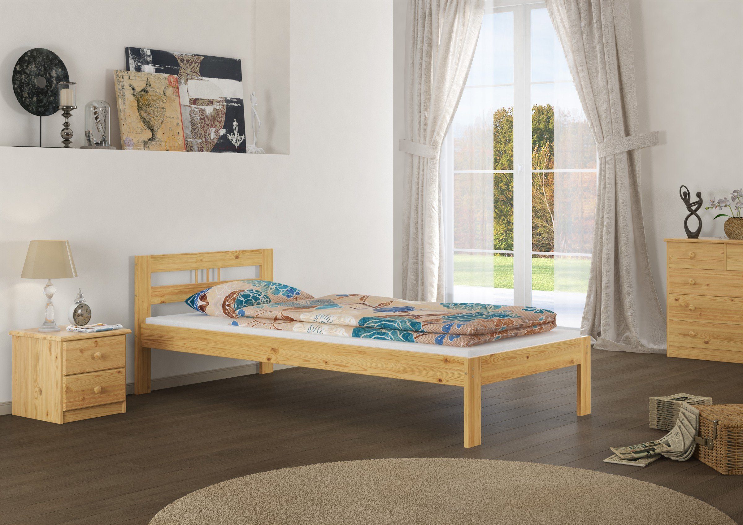 ERST-HOLZ Einzelbett Futonbett Kinderbett Massiv Kiefer günstig online kaufen