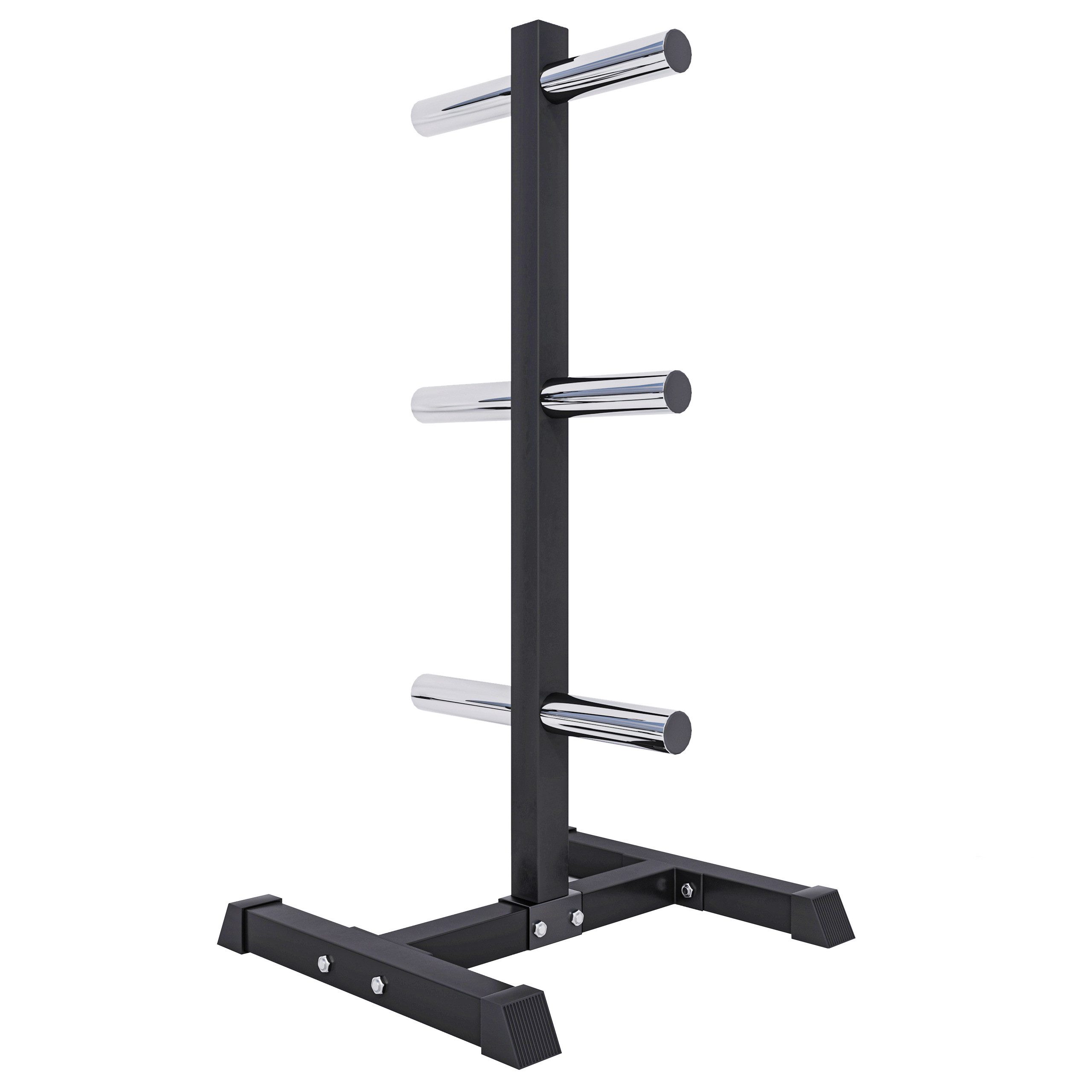 Hantelscheibenständer 6 Stangen, mit 50mm Scheibenaufnahme, 350 kg Belastbar, Schwarz/Weiß