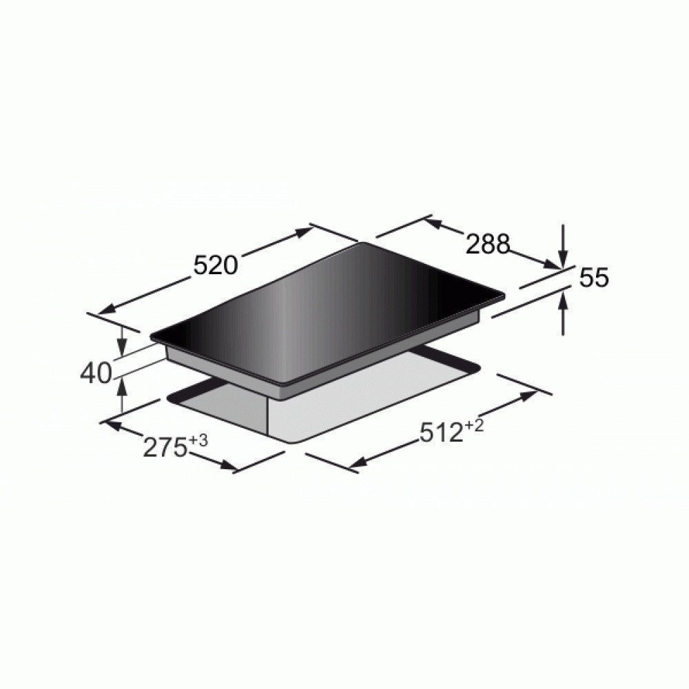 Kaiser Küchengeräte Induktions-Kochfeld KCT 3726 FI W, KCT 3726 FI W, Weißes Glas, Facette vorne,30 cm