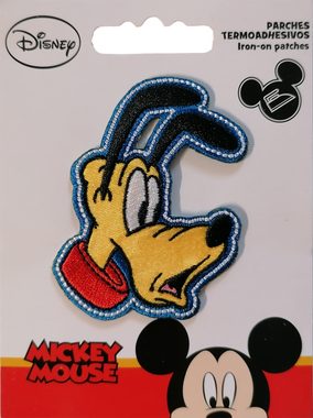 Disney Aufnäher Bügelbild, Aufbügler, Applikationen, Patches, Flicken, zum aufbügeln, Polyester, MICKY & FREUNDE PLUTO - Größe: 7 x 5 cm