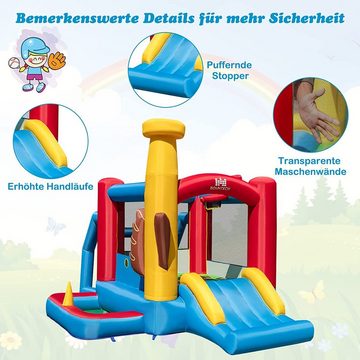 KOMFOTTEU Hüpfburg Spielburg, (Set, 2-tlg), mit Gebläse, für Indoor Outdoor Garten