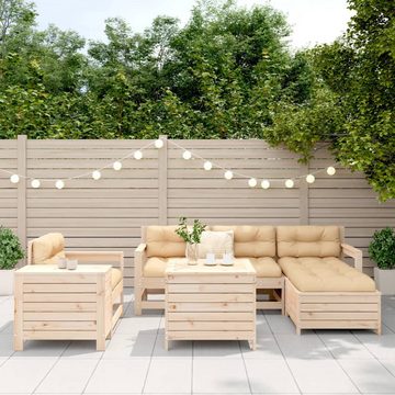 vidaXL Gartenlounge-Set 7-tlg. Garten-Sofagarnitur Massivholz Kiefer, (1-tlg)