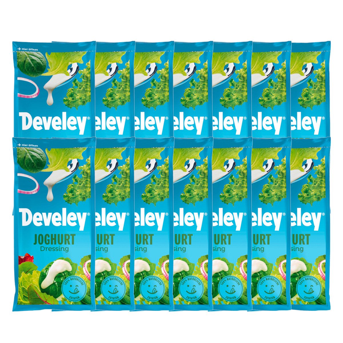 Develey Saucen, Develey Salatdressing Joghurt mit Zitronen Essignote 75ml 14er Pack