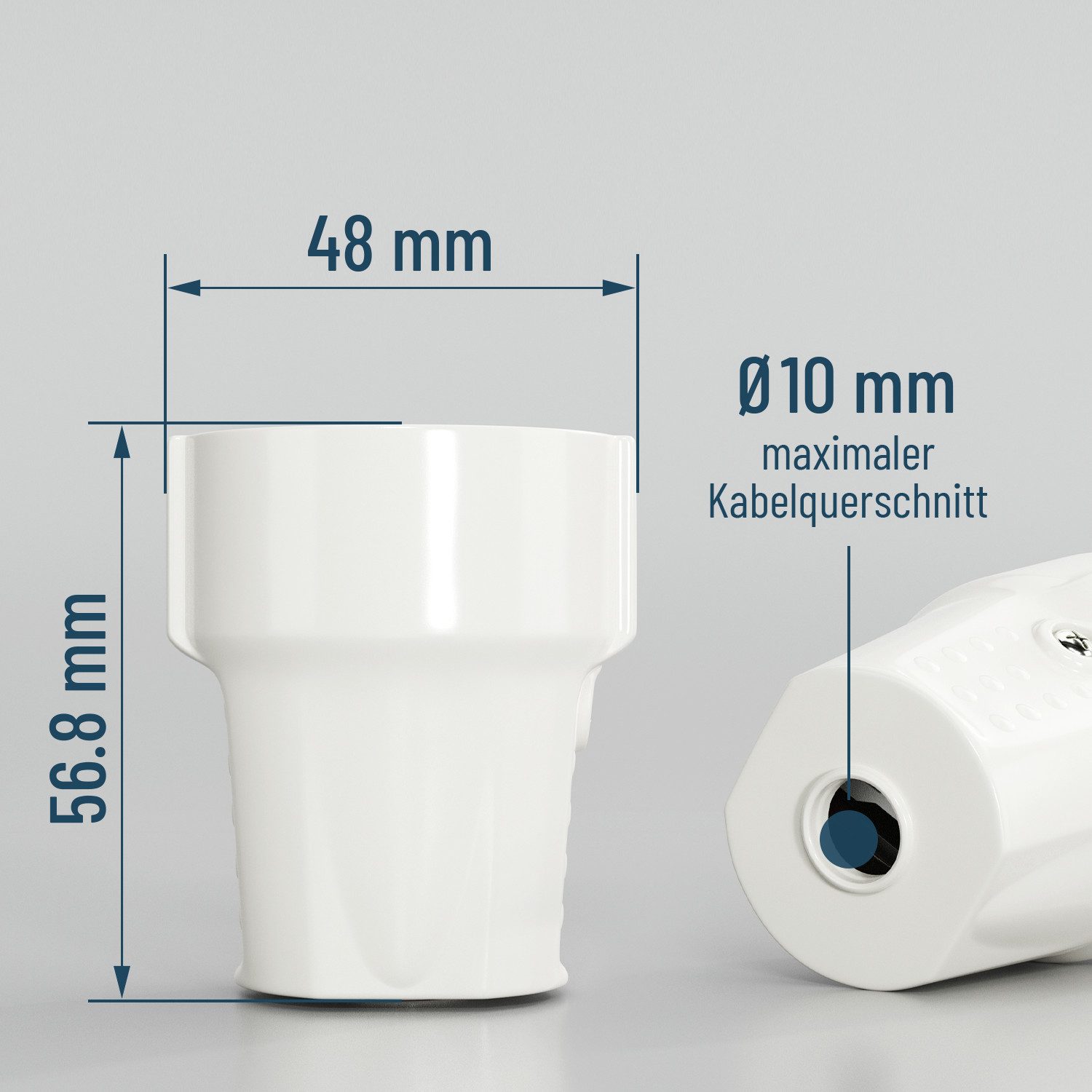 greate. Steckdose 6x Schutzkontakt Kupplung, Schutzkontaktkupplung, IP20 Schuko Kupplung, 1-St. – Bild 4 von 5