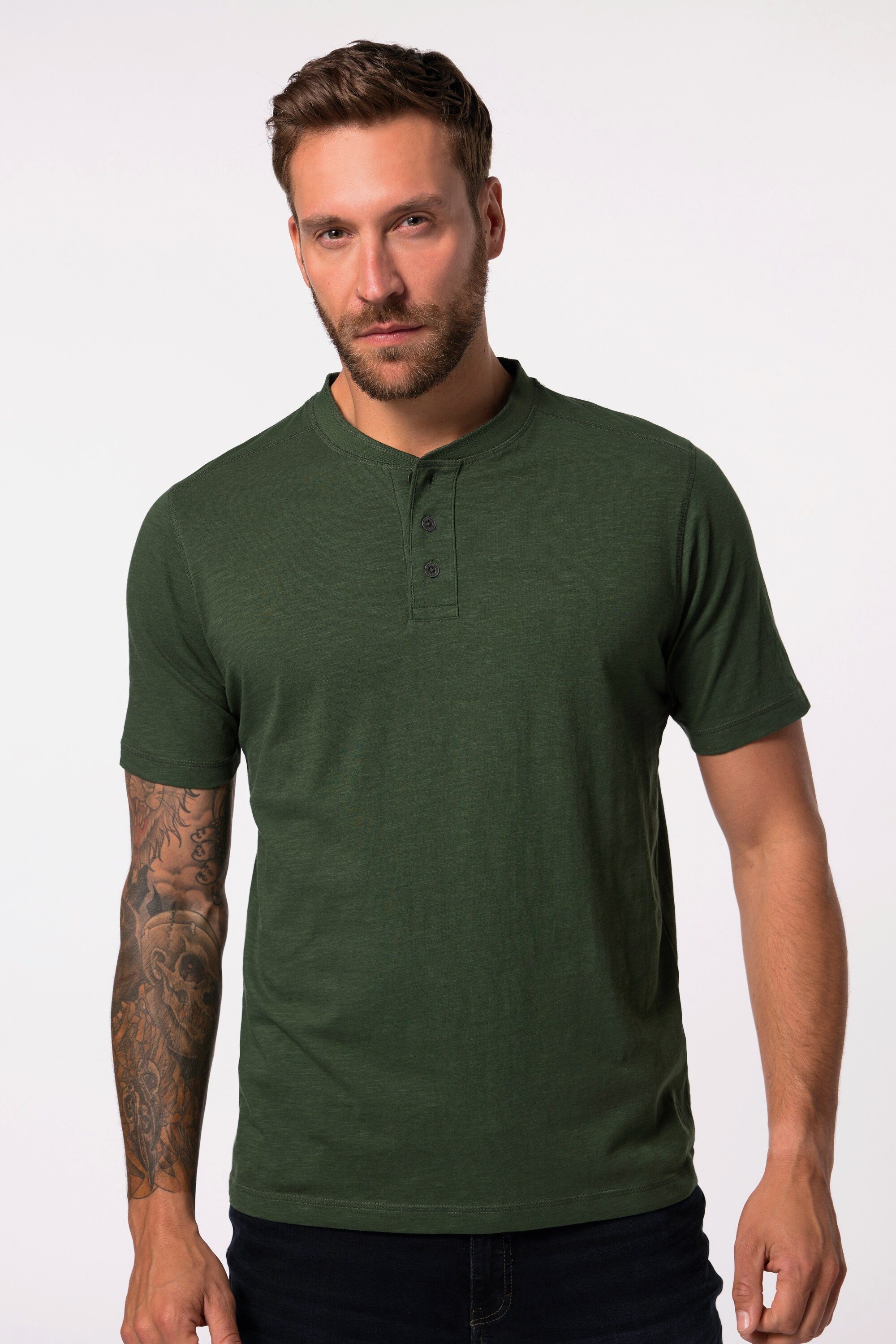 JP1880 T-Shirt Henley Halbarm Rundhals mit günstig online kaufen