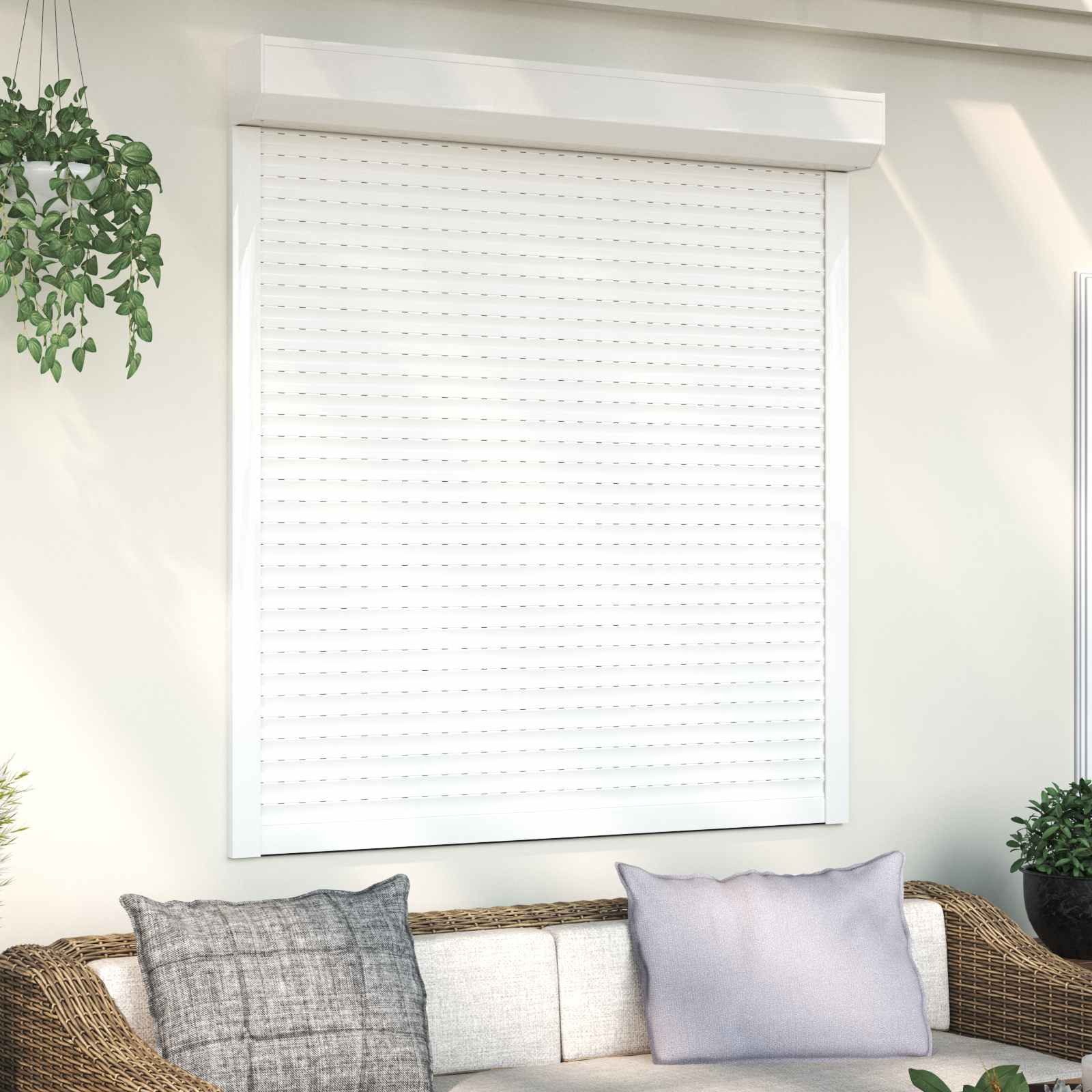 vidaXL Fensterladen Rollladen Weiß 130 x 140 cm Aluminium und Polyurethan, BxH: 14x140 cm, (1-St)