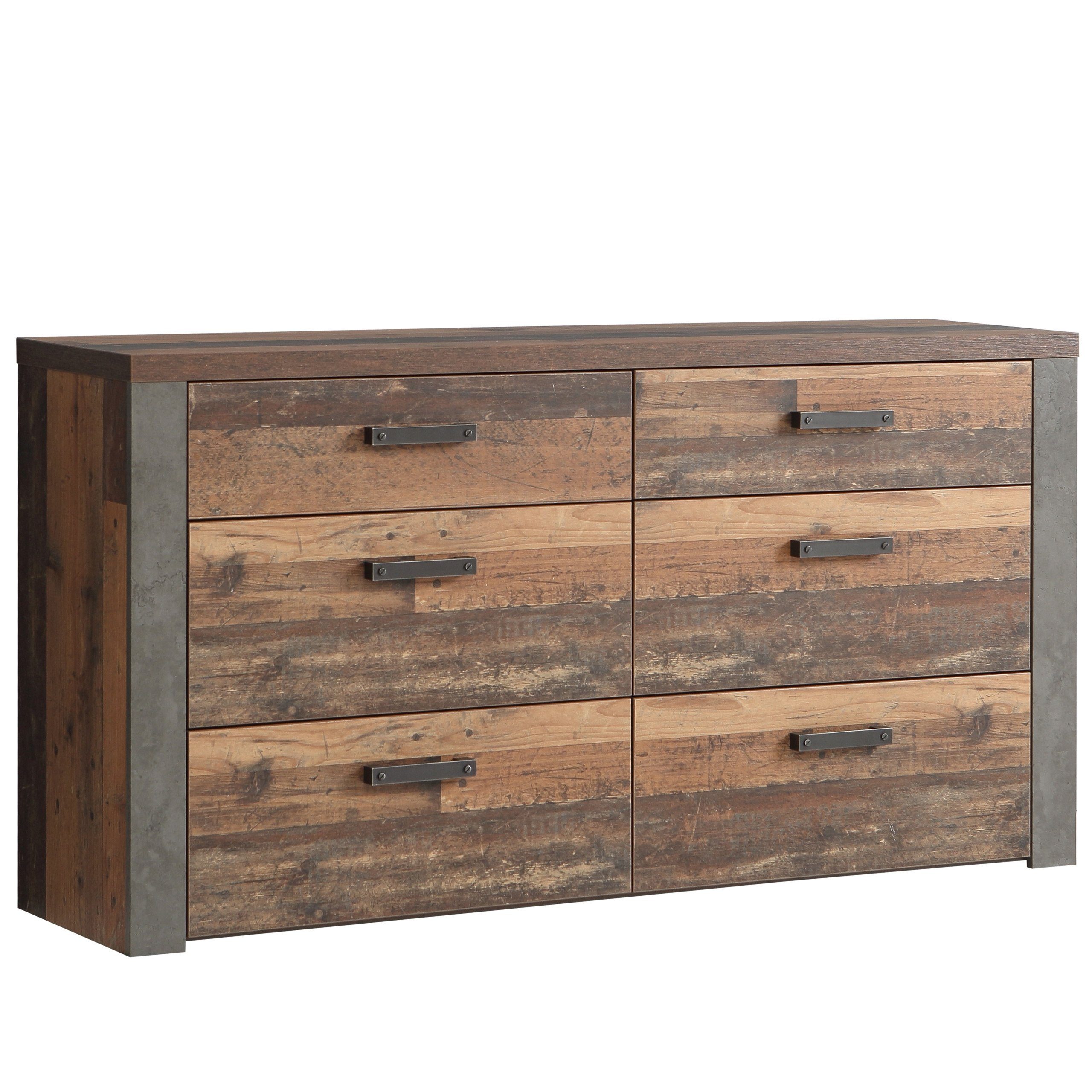 Newroom Sideboard Dally, Sideboard Old Wood Vintage und Betonoptik Modern Industrial Sideboard