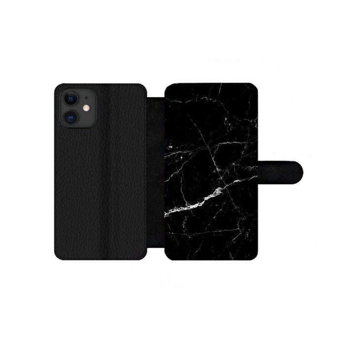 MuchoWow Handyhülle Marmor - Schwarz - Marmoroptik - Weiß - Luxus - Stein Handyhülle Telefonhülle Apple iPhone 12 Pro