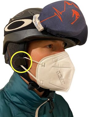 Vaxiuja Ski Helmclip Maskenhalter Skihelm - Halterung um Masken am Helm zu befestigen (Maskenhalterung, 2 Stück, schwarz)