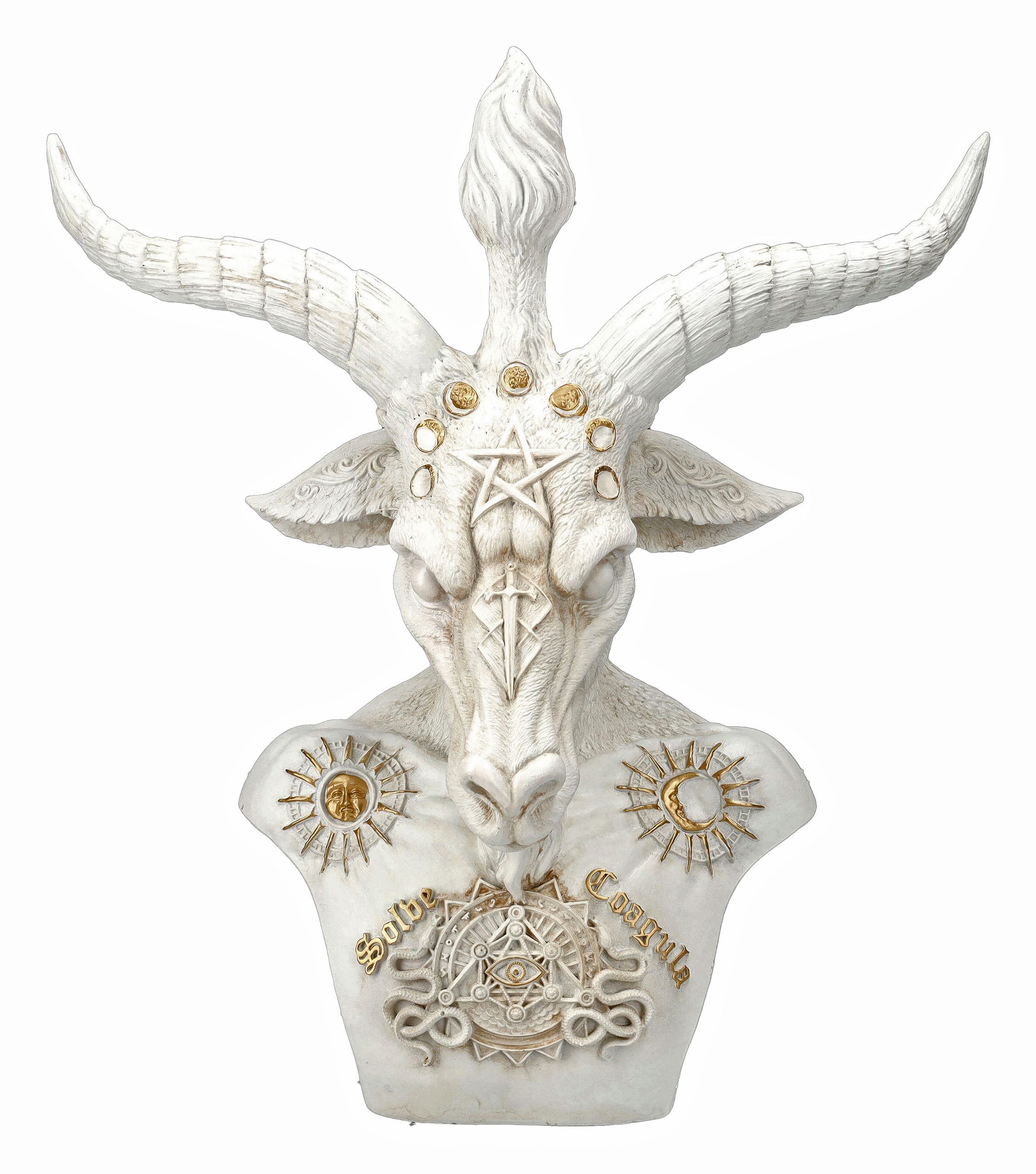 Dekoobjekt Große Baphomet Büste weiß - Nemesis Now - Fantasy Gothic Dekoration