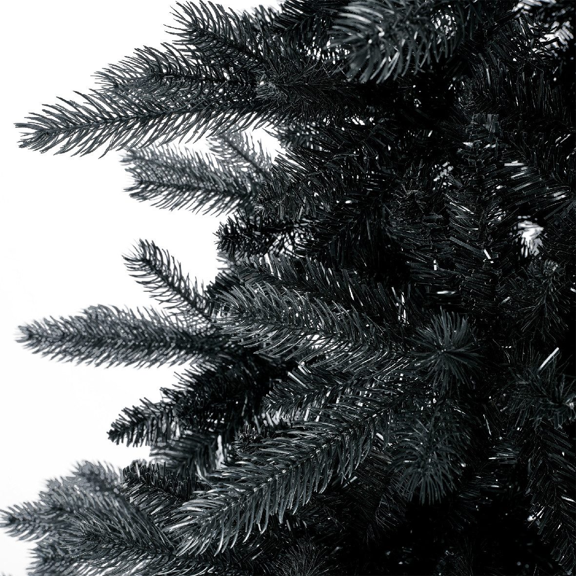 Kaemingk Künstlicher Weihnachtsbaum Everlands Künstlicher Weihnachtsbaum, BERLIN Tanne 180 cm, Schwarz, Tanne, unecht, Indoor, Real-Needle, Soft-Needle-Optik, Metallständer