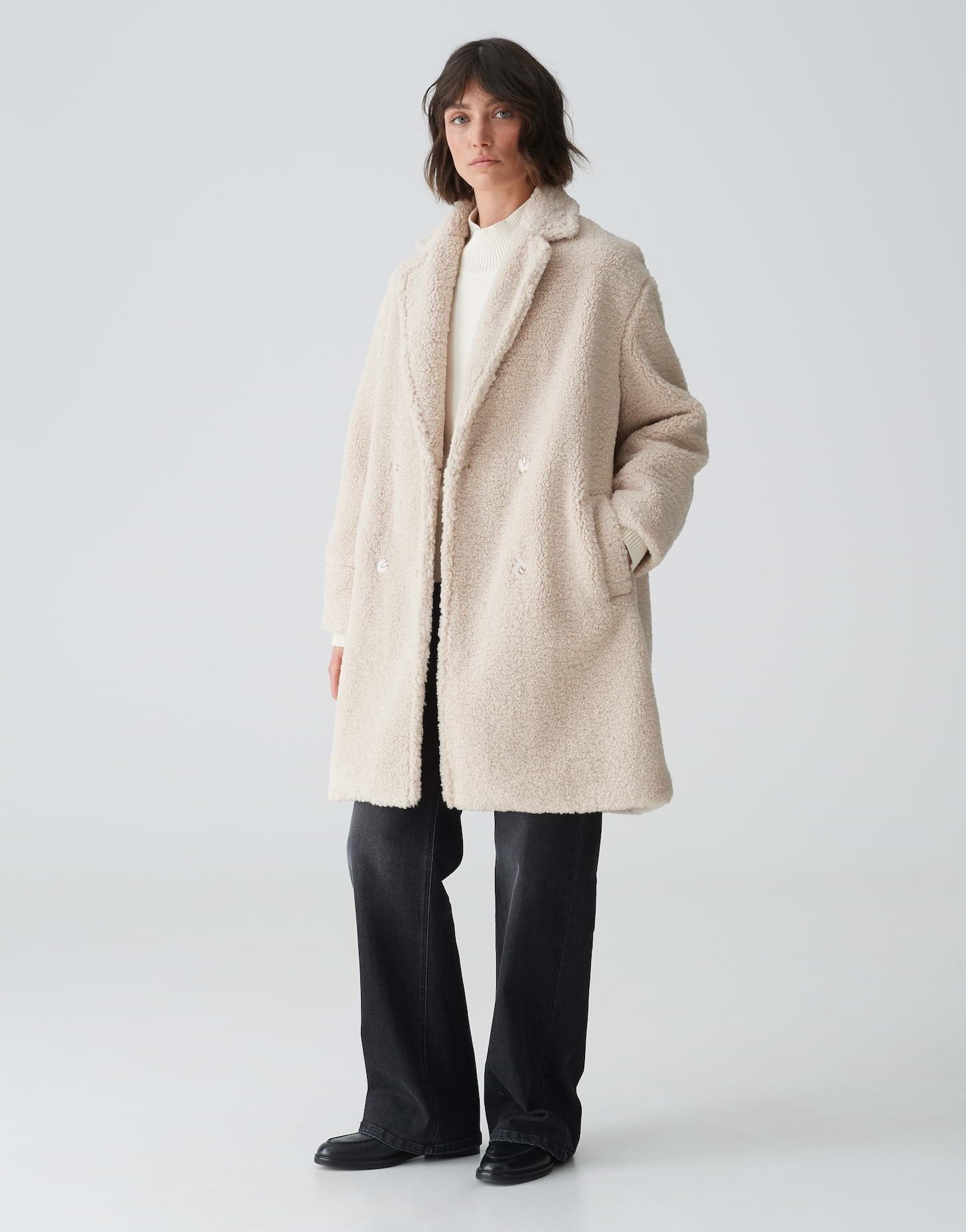 Langmantel Teddymantel HONISE Loose im Oversize Look