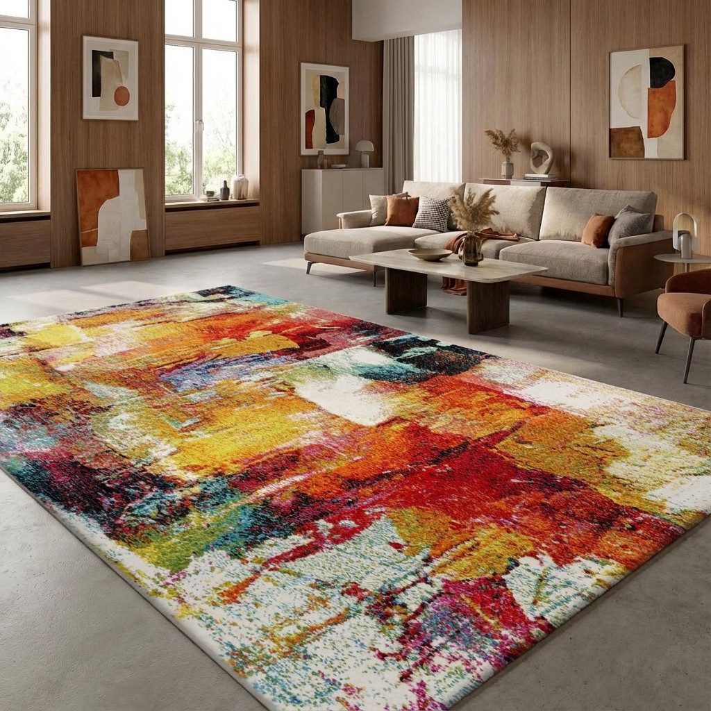 TaCa Home Teppich Kurzflor-Frisee-Teppich, rechteckig, Höhe: 16 mm, Wohnzim günstig online kaufen