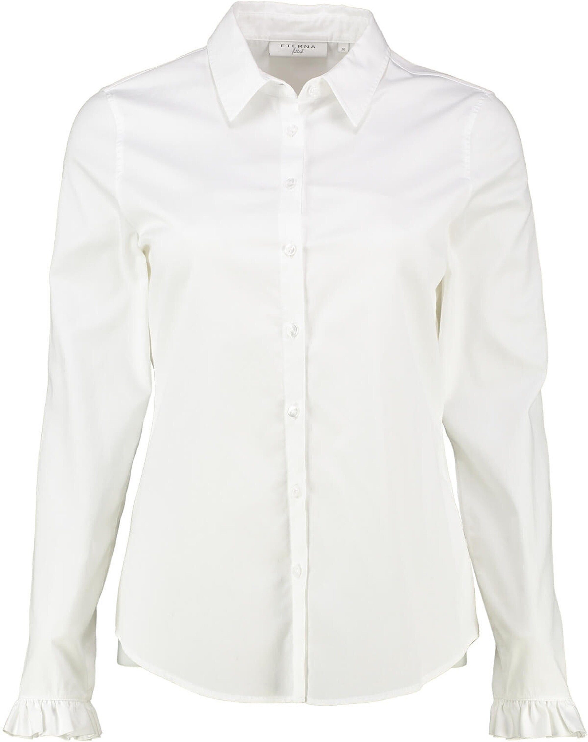 Klassische Bluse ETERNA Bluse weiß Langarm in bequemer Stretch-Qualität