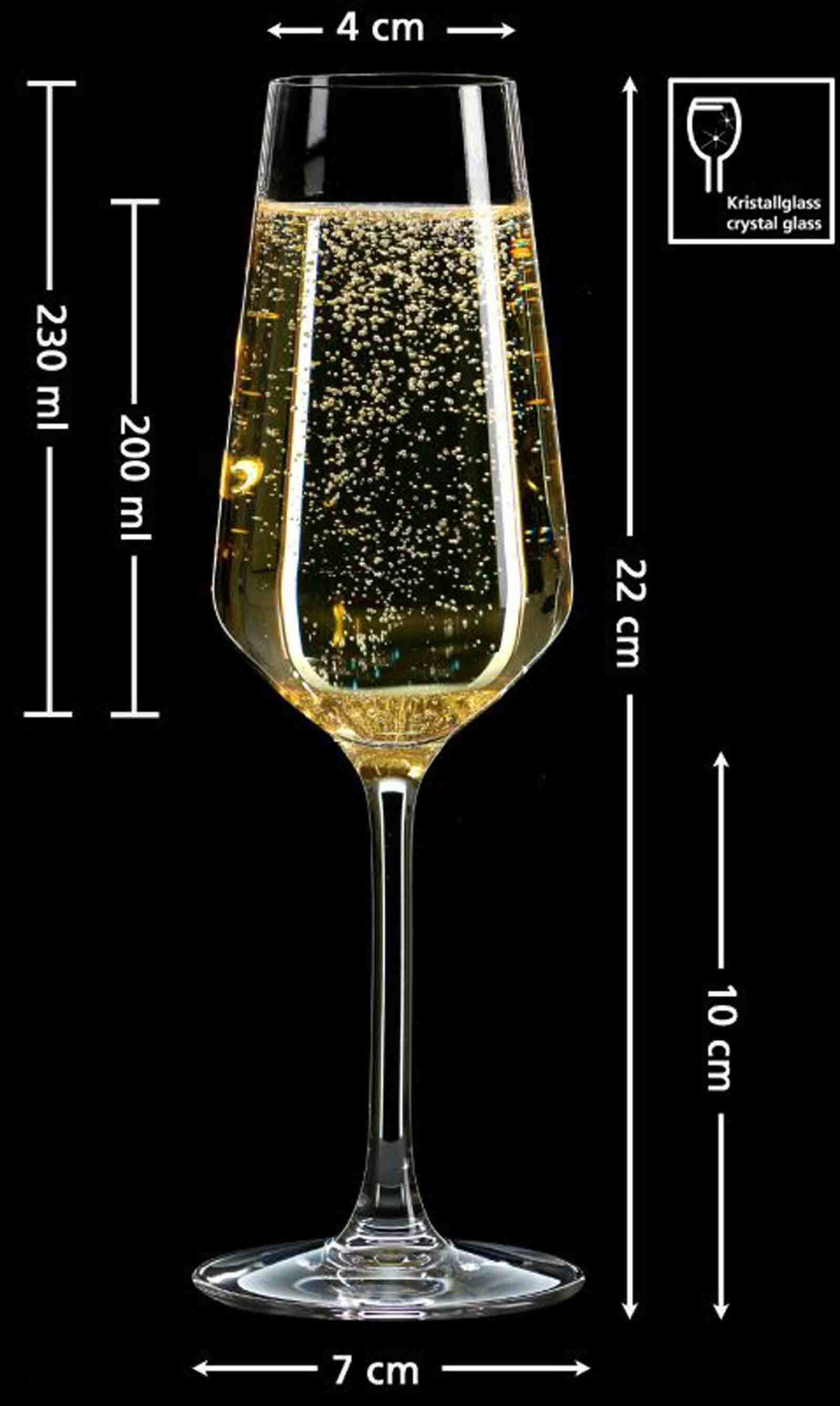 Ritzenhoff & Breker Sektglas Mambo Sektgläser 230 ml 4er Set, 4-tlg., Glas