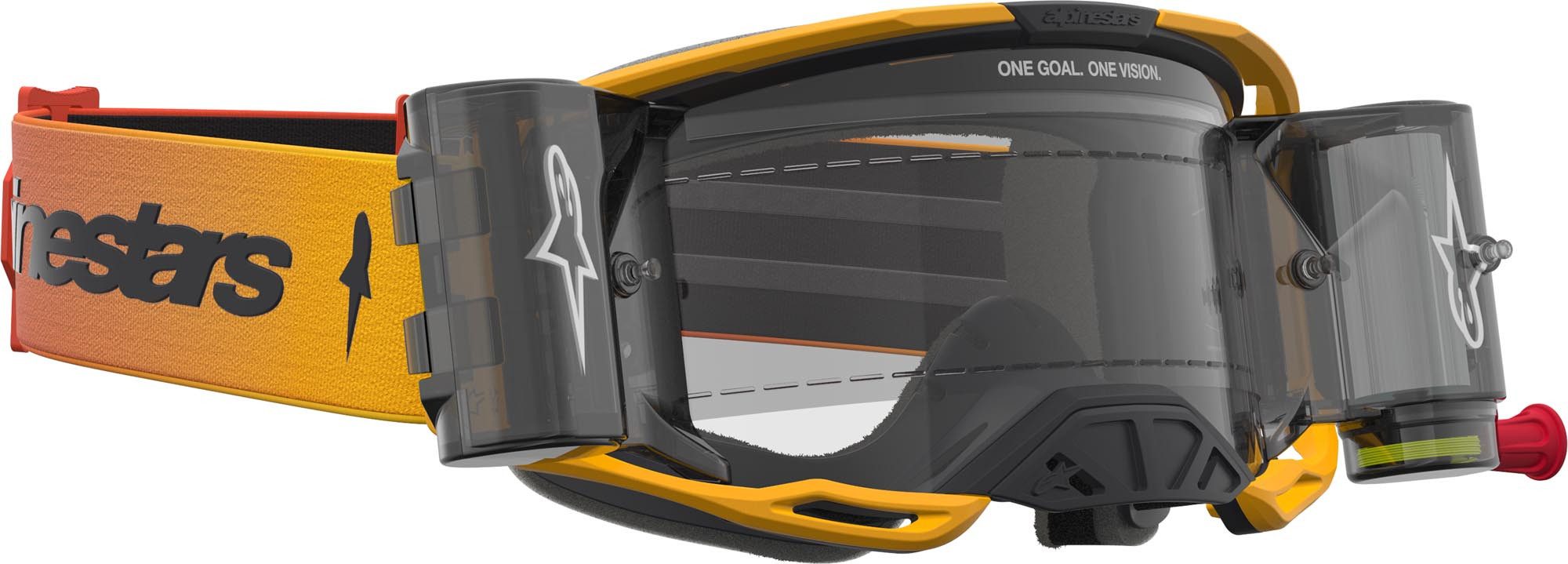 Alpinestars Motorradbrille Vision 8 Amber Roll-Off Motocross Brille, Antifog,Mit Band