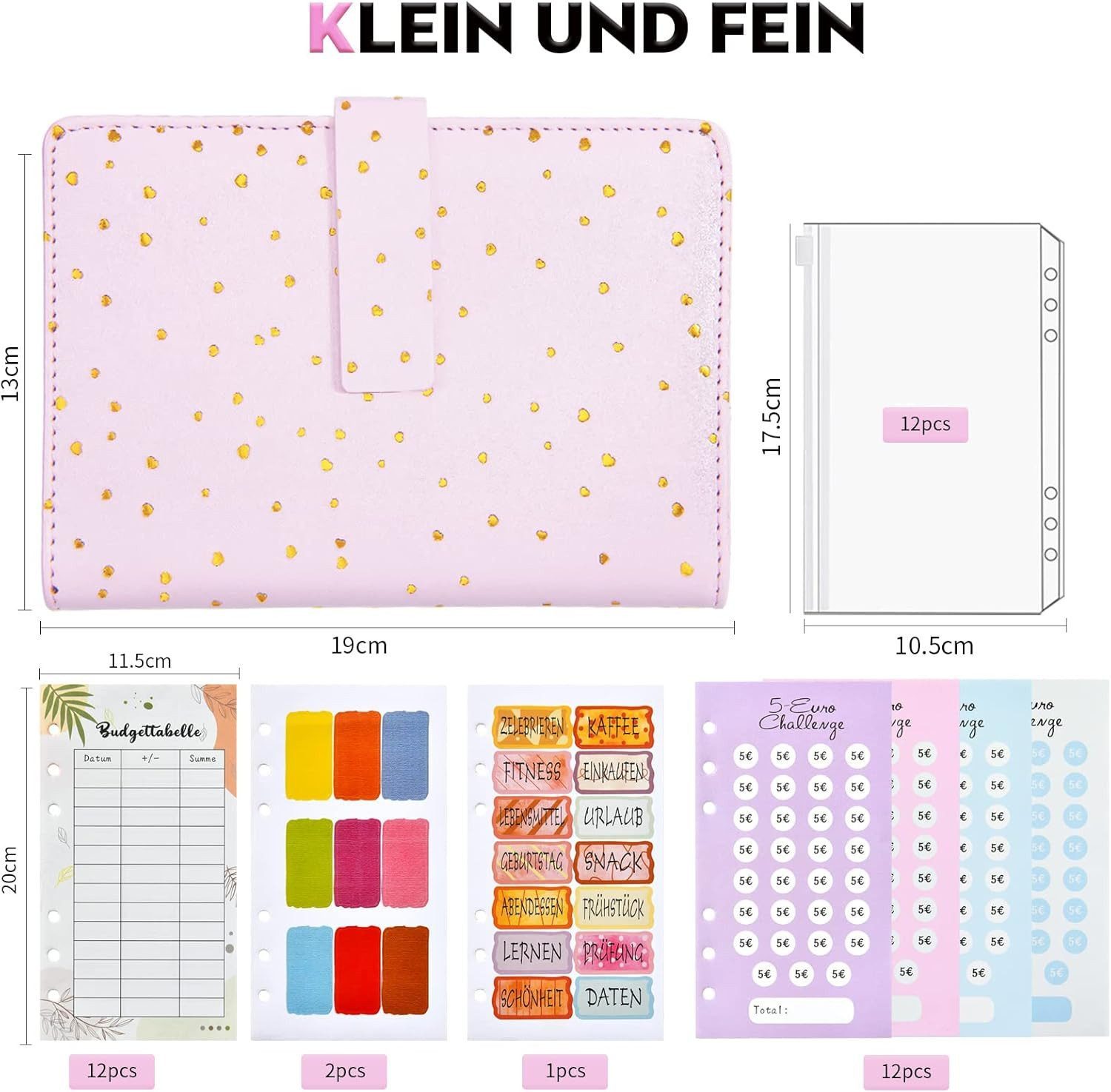 FELIXLEO Tagebuch Budgetplaner – A6-Budgetordner, Ringordner, Geldorganisator