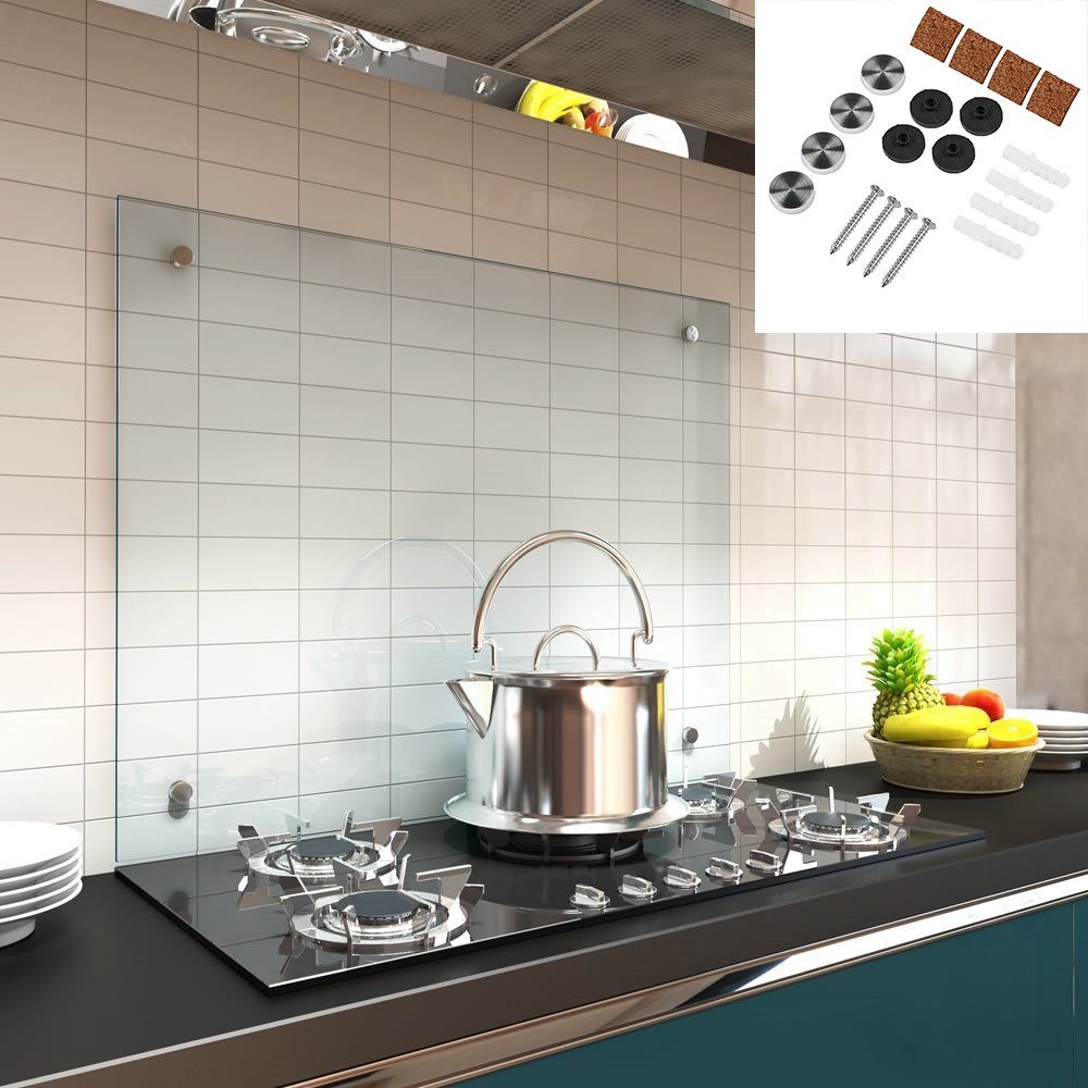 Mucola Küchenrückwand Spritzschutz Klarglas Glasrückwand Herdspritzschutz E günstig online kaufen