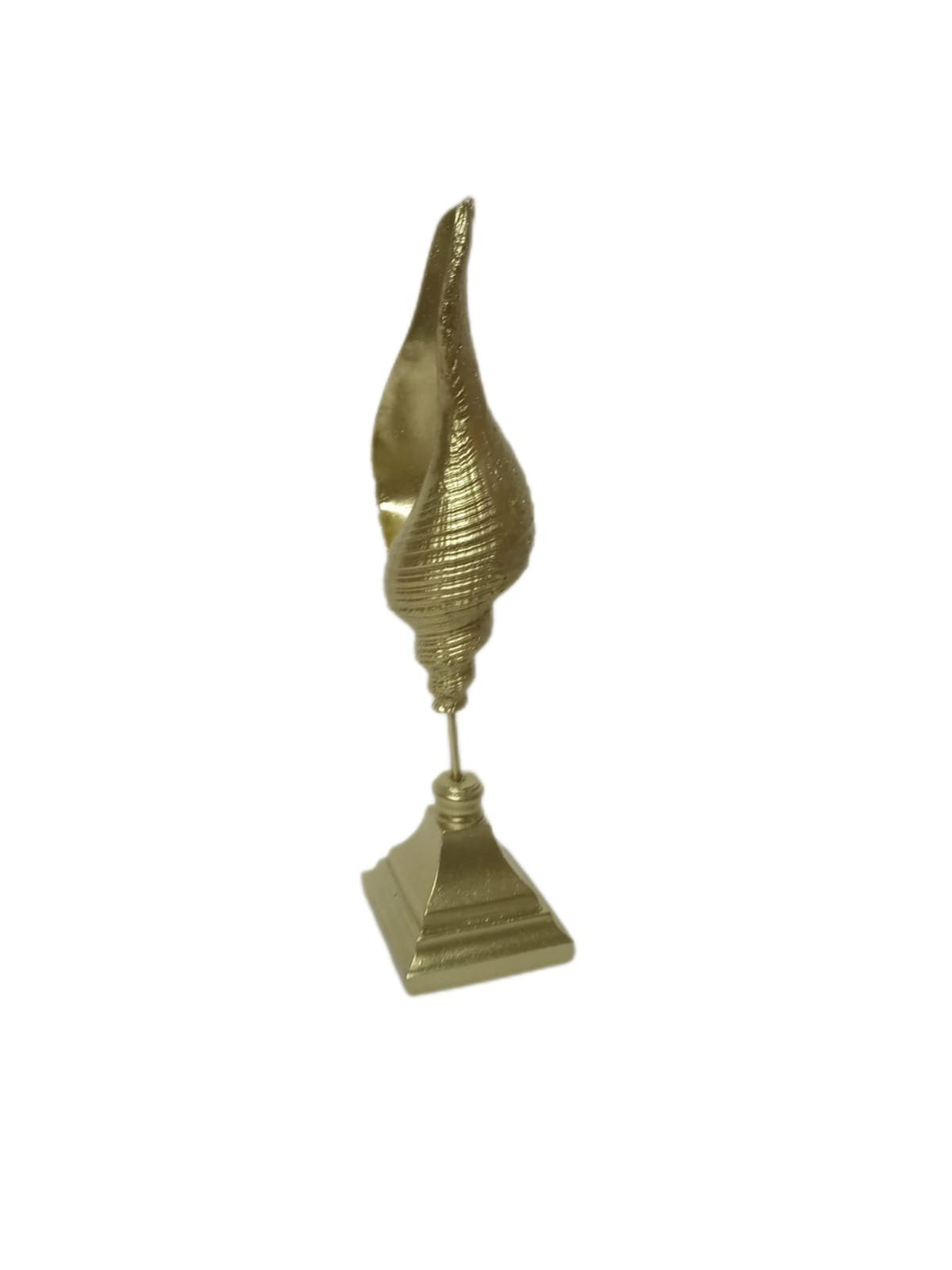 moebel17 Dekofigur Skulptur 2er Set aus Polyresin Muschel Gold, Dekofigur