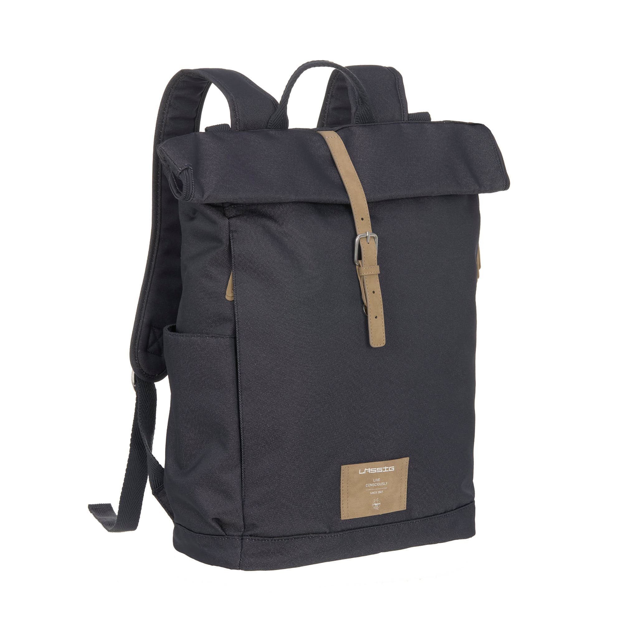 vegan; Rolltop Edition Wickeltasche demin-blue-limited aus zum Material LÄSSIG Wickelrucksack (Rolltop), Wickelrucksack recyceltem Teil PETA-approved Backpack LÄSSIG