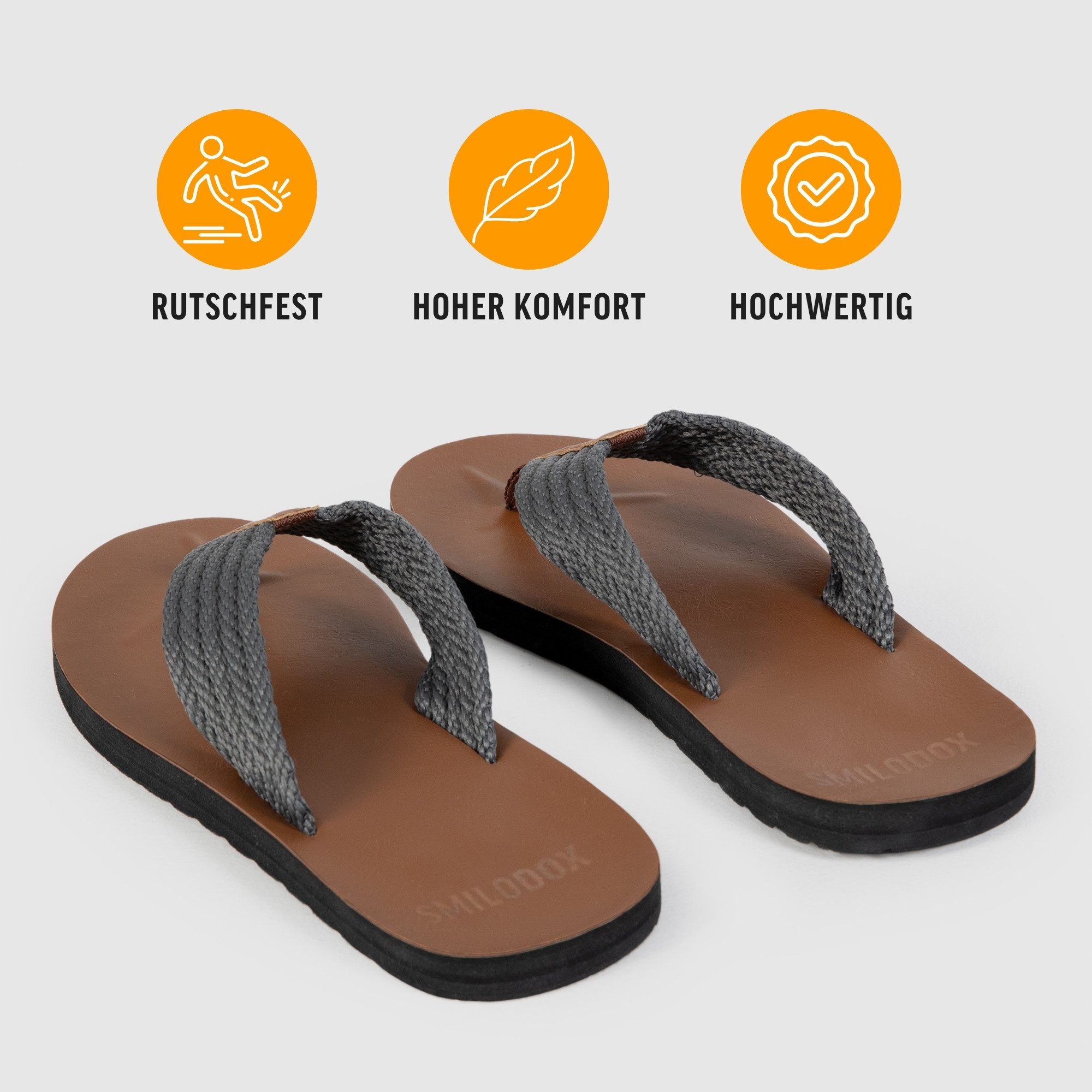 Smilodox Alexi, Flip Flops, Rutschfeste Badeschuhe, Leichte, Weiche Hausschuhe Schlappen Sommer Slippers Pantoletten, Anpassunsgsfähige Strand Indoor-Outdoor