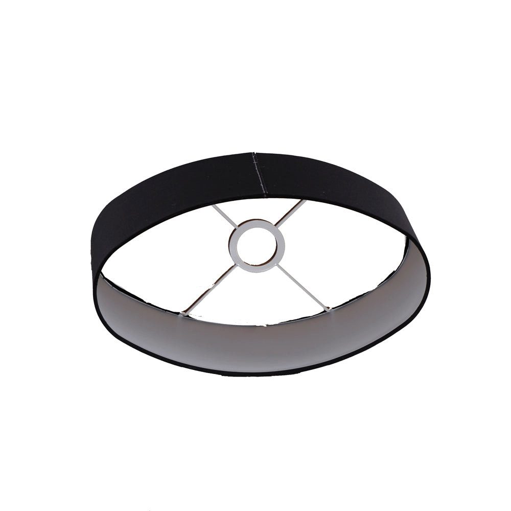 Dirk Davids Leuchten GmbH Lampenschirm Lampenschirm für Tischleuchte in Oval Mira Schwarz TL 59-59-27, Hochwertiger Stoff