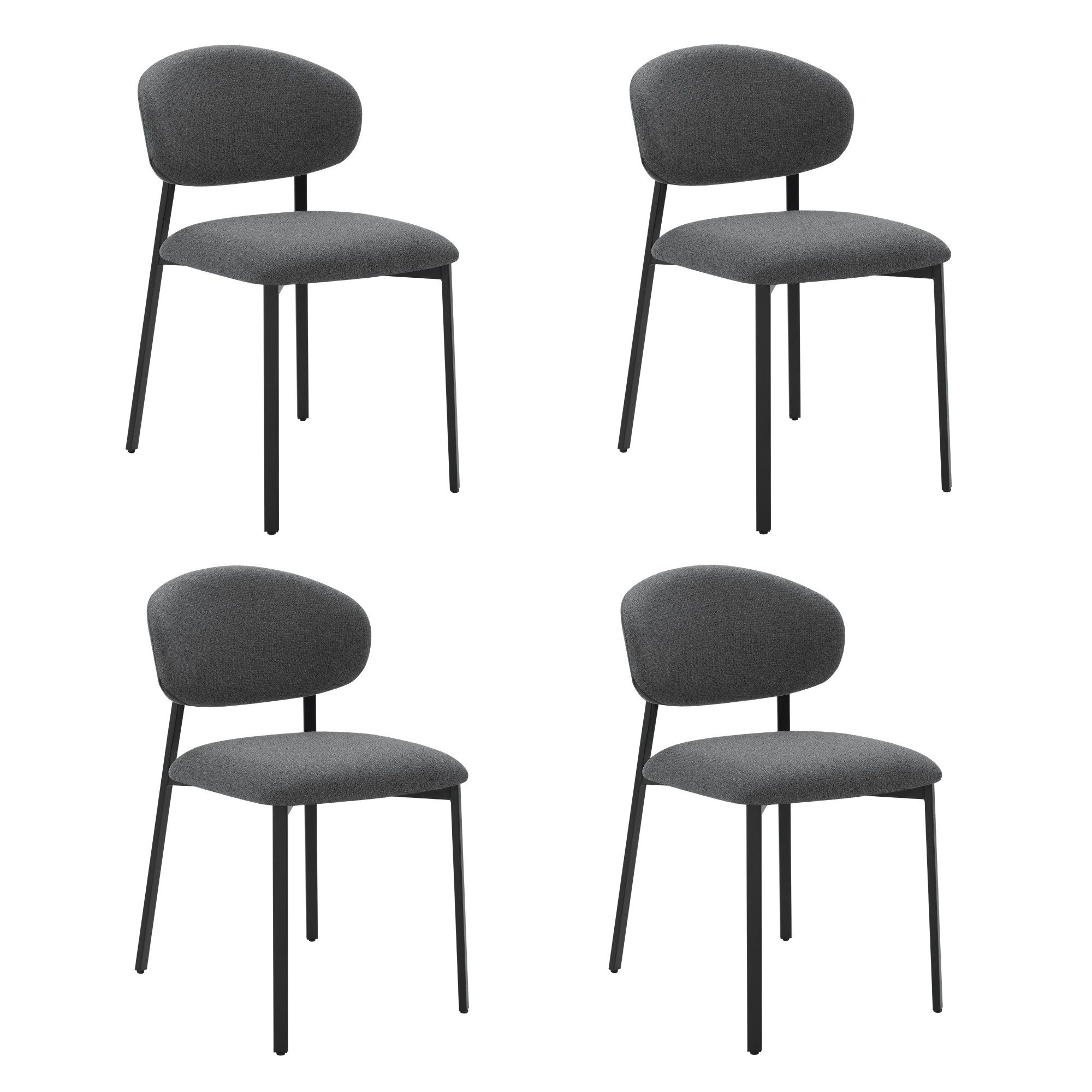 CHITA Polsterstuhl (Set, 4 St), 4-Fuß-Stuhl, Esszimmerstuhl, Verstellbare Füße, Metallgestell