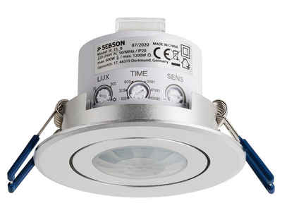 SEBSON Bewegungsmelder Bewegungsmelder Unterputz programmierbar Infrarot Sensor LED geeignet