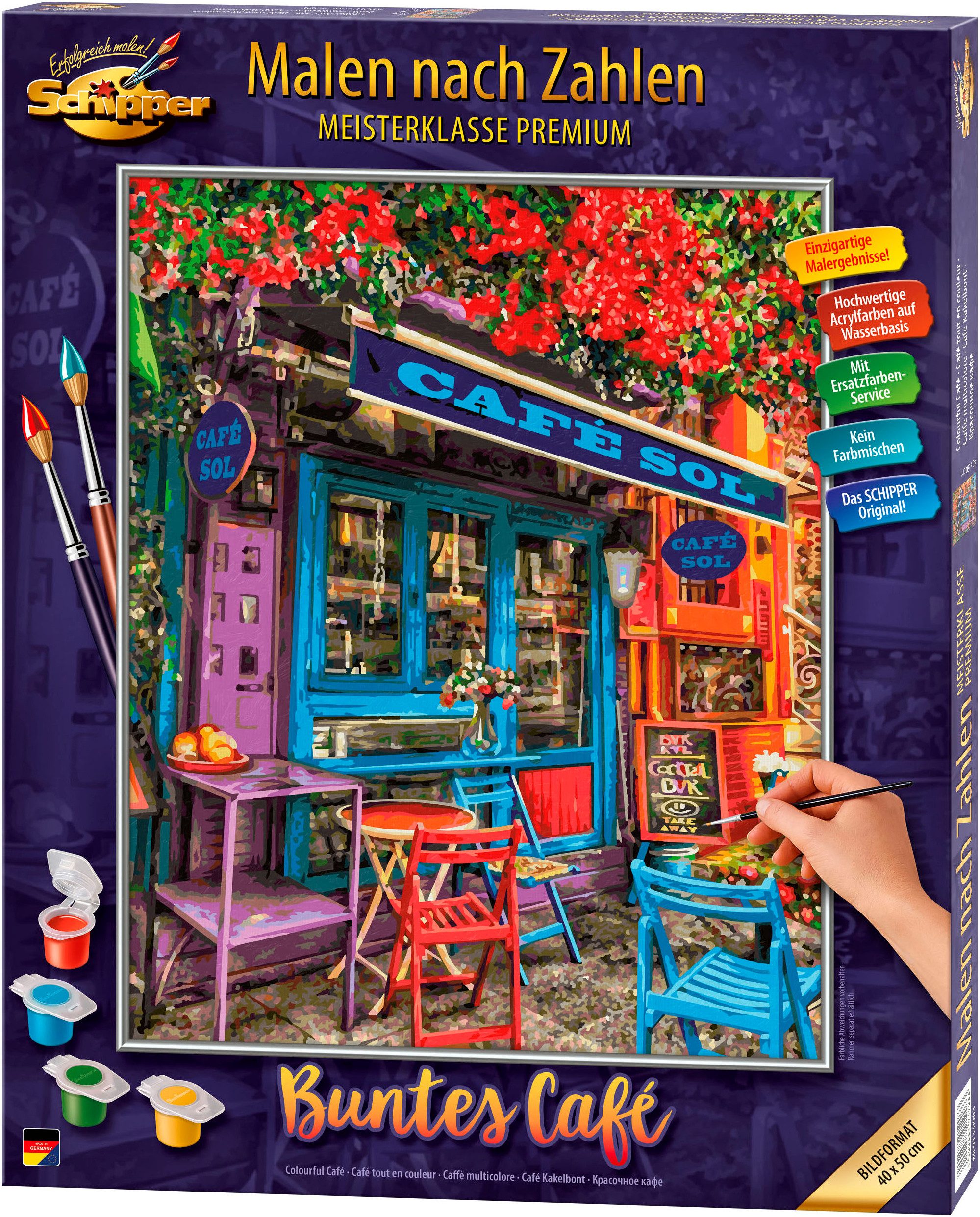 Schipper Malen nach Zahlen Meisterklasse Premium - Buntes Café, Made in Germany