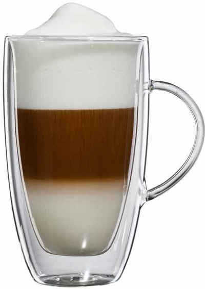 Bloomix Latte-Macchiato-Glas »Verona«, Borosilikatglas, doppelwandiges, mundgeblasen, 290 ml, 6-teilig