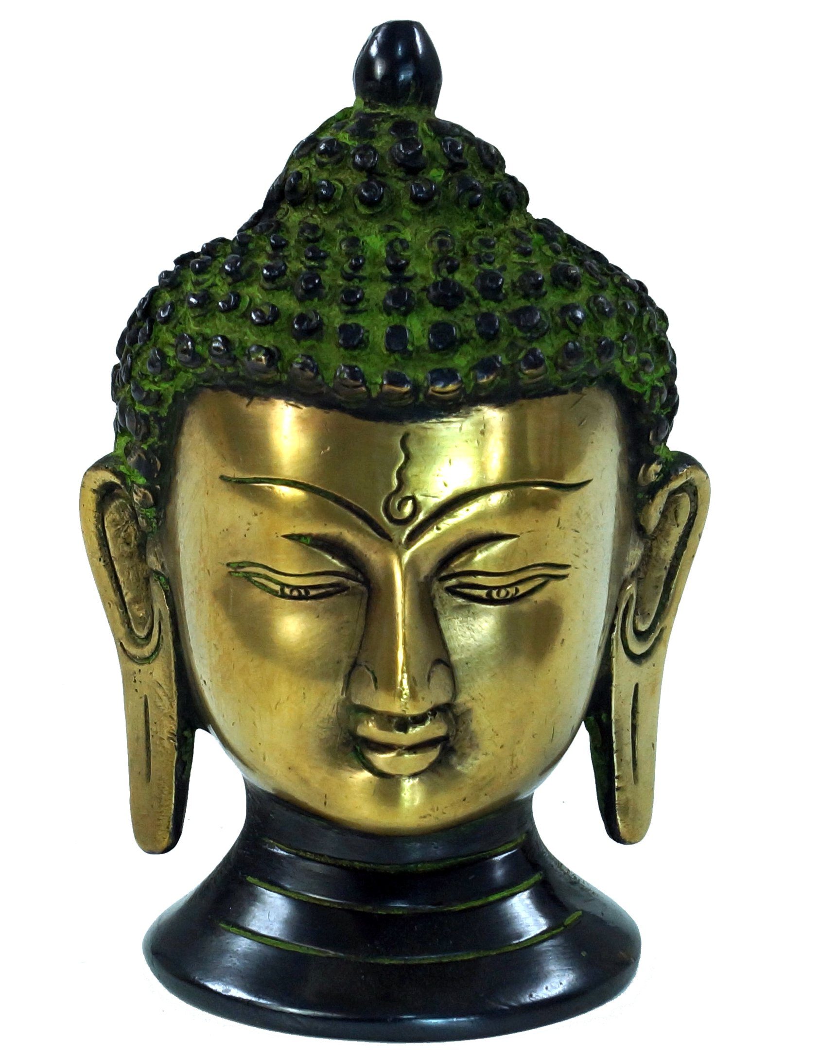 Guru-Shop Buddhafigur Buddha Statue, Buddha Büste aus Messing