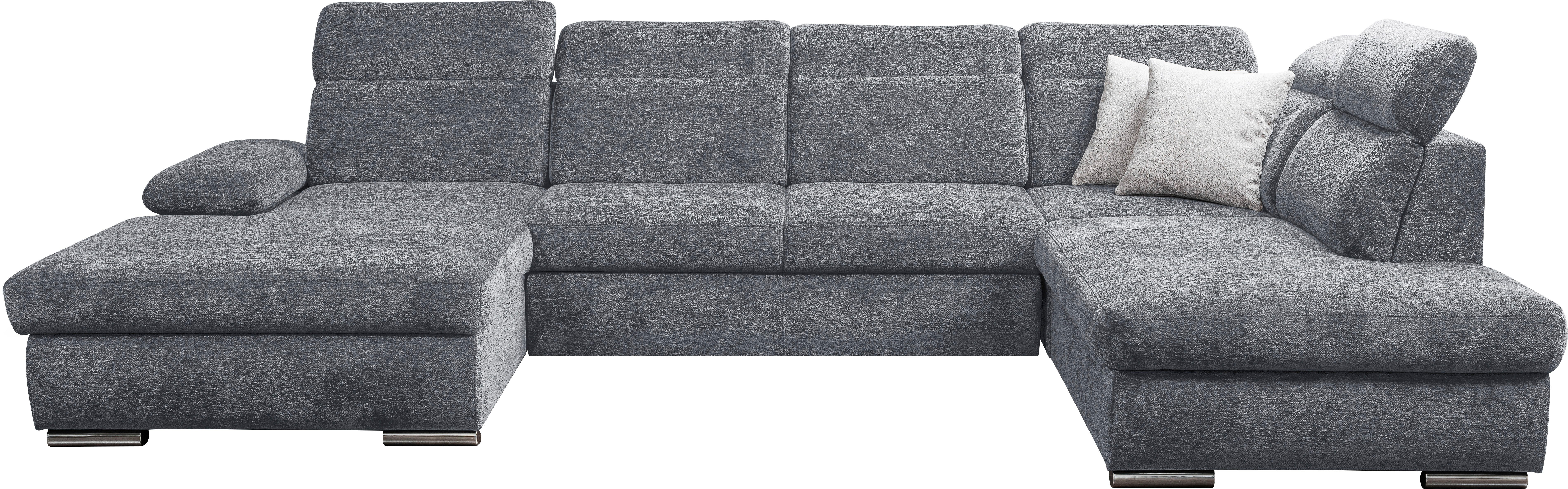 WERK2 Wohnlandschaft Cordoba inkl. Bett, Bettkasten & Kopfteilfunktion, Breite 359 cm, bequem, komfortable Wellenunterfederung, inkl. Schlaffunktion, U-Form