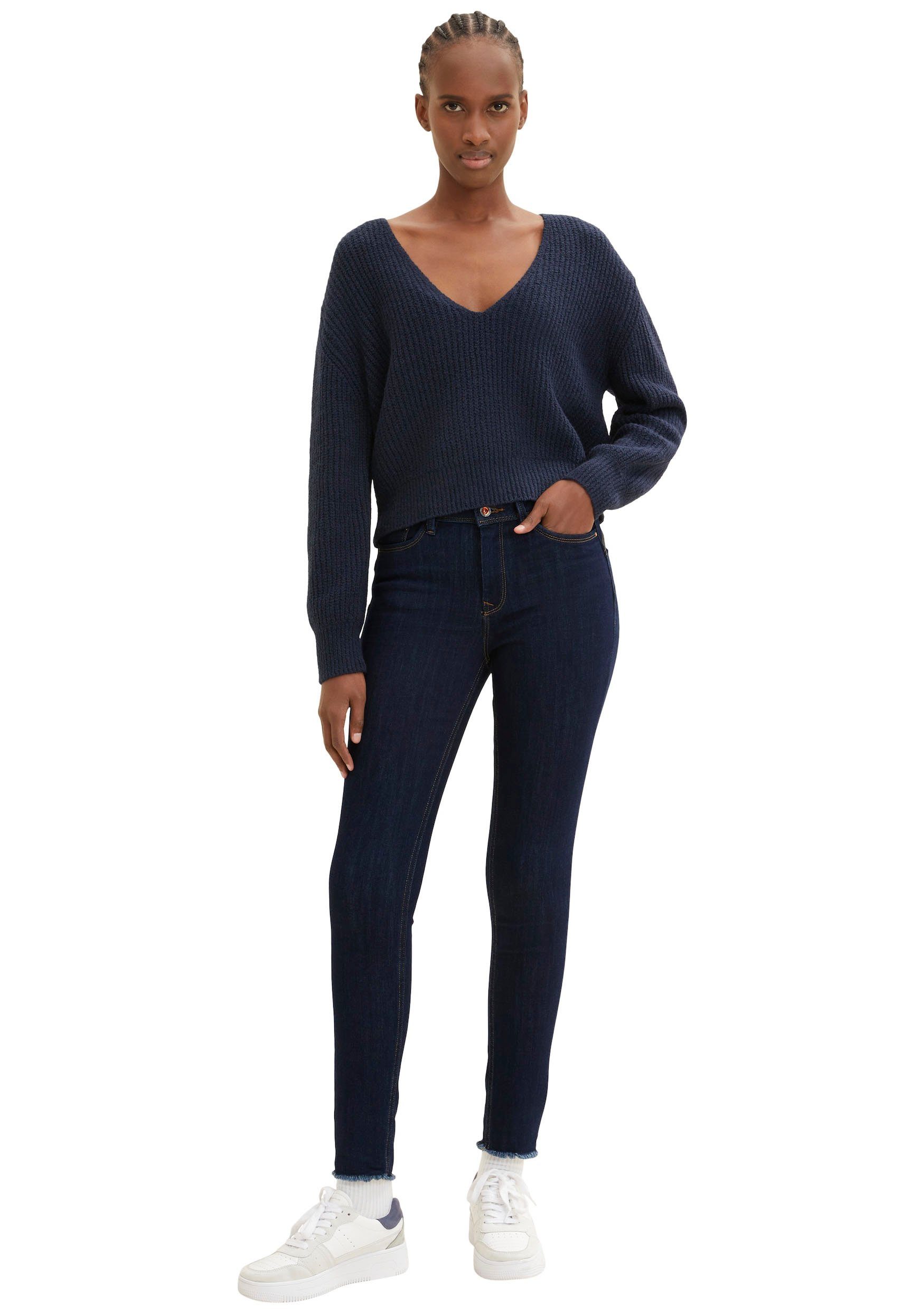 TOM TAILOR Denim Ankle-Jeans Extra Skinny Ankle Джинси mit ausgefranstem Beinabschluss