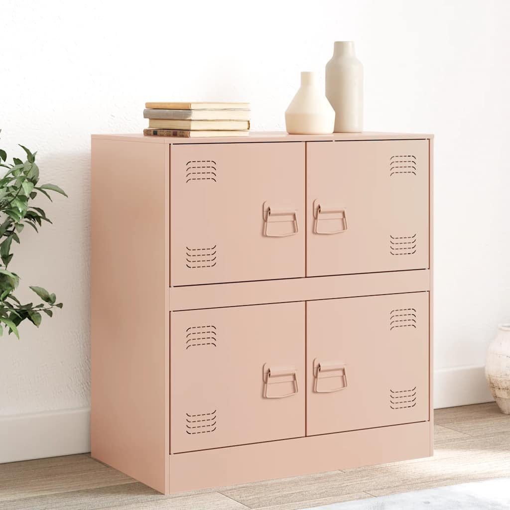 vidaXL Sideboard Sideboard Rosa 67x39x73 cm Stahl (1 St)