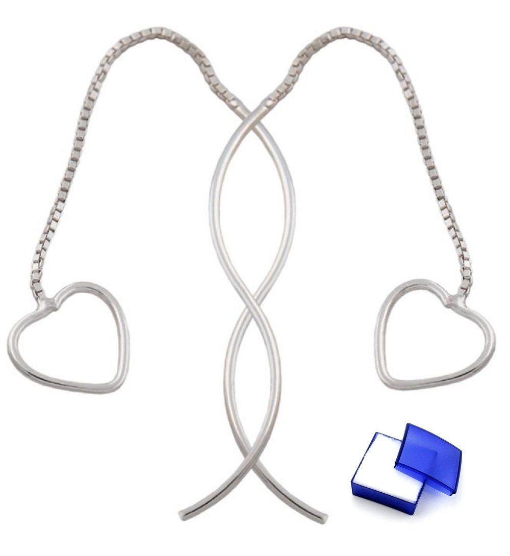 10 Silber x Silberschmuck Ohrhänger Paar Herz Ohrhänger mm, für mit Durchzieher unbespielt 82 925 Venezianerkette Damen