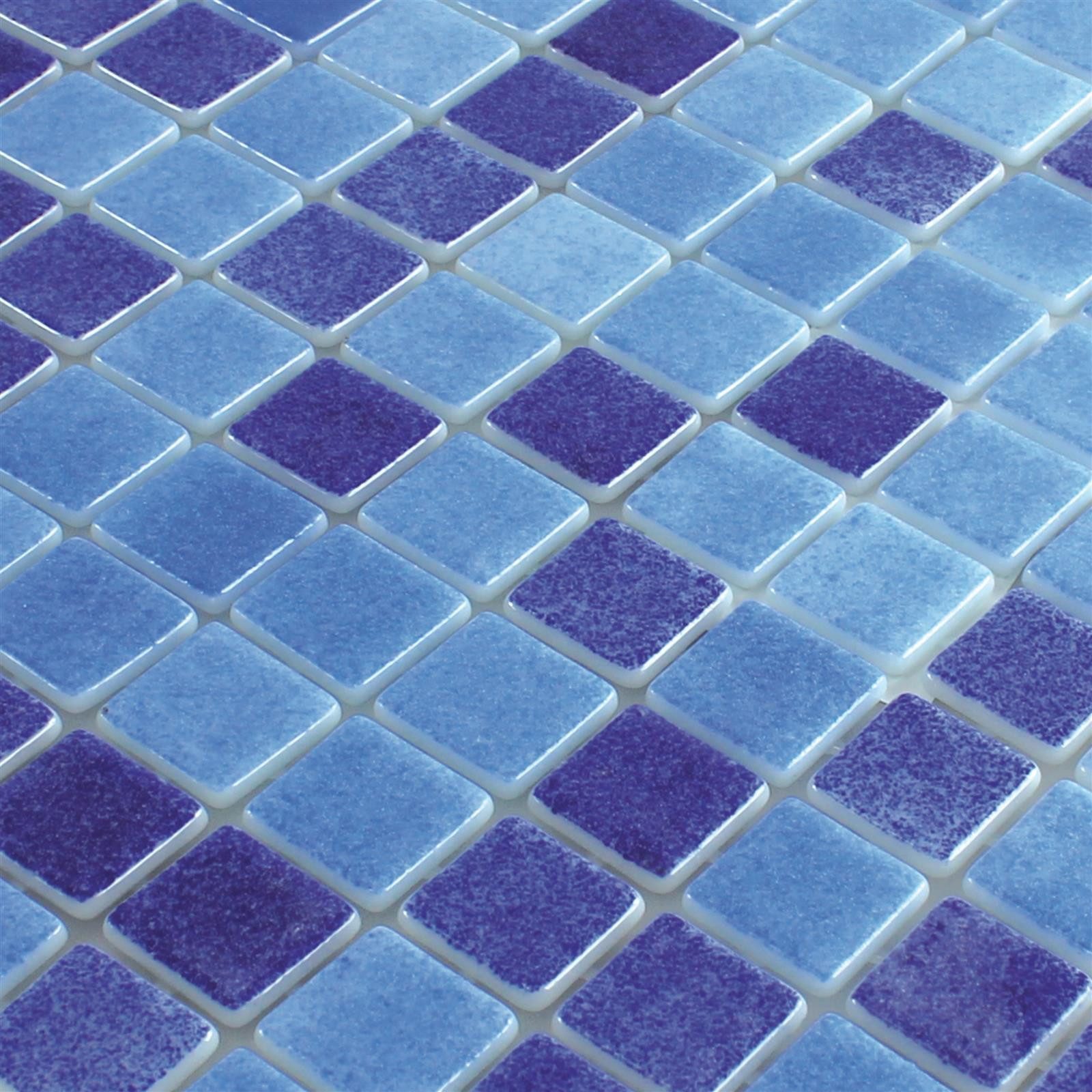Mosafil Mosaikfliesen Glas Schwimmbad Pool Mosaik Antonio, Glas 31.600x31.600, blau, Eco Glas - Punktverklebt - Frostsicher - Wasserdicht - Wasserfest -