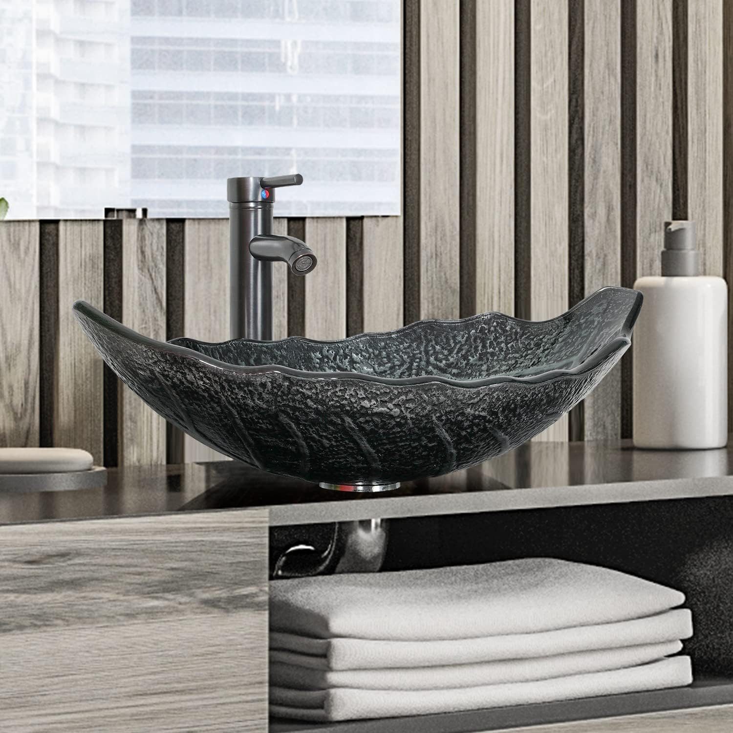 Puluomis Aufsatzwaschbecken Waschbecken Set mit Wasserhahn günstig online kaufen