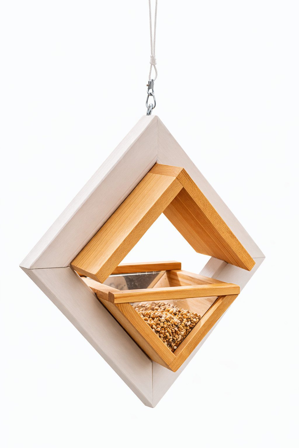 Holzdekoladen Vogelhaus Vogelhaus Holz zum Aufhängen – Vogelfutterhaus für Garten & Balkon