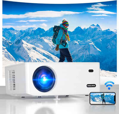 VISULAPEX 5G WiFi S1 Heimkino / Draußen / Portabler Projektor (15000 lm, 12000:1, 1920 x 1080 px, Kompatibel mit TV Stick/X-Box/DVD/Laptop/Smartphone)