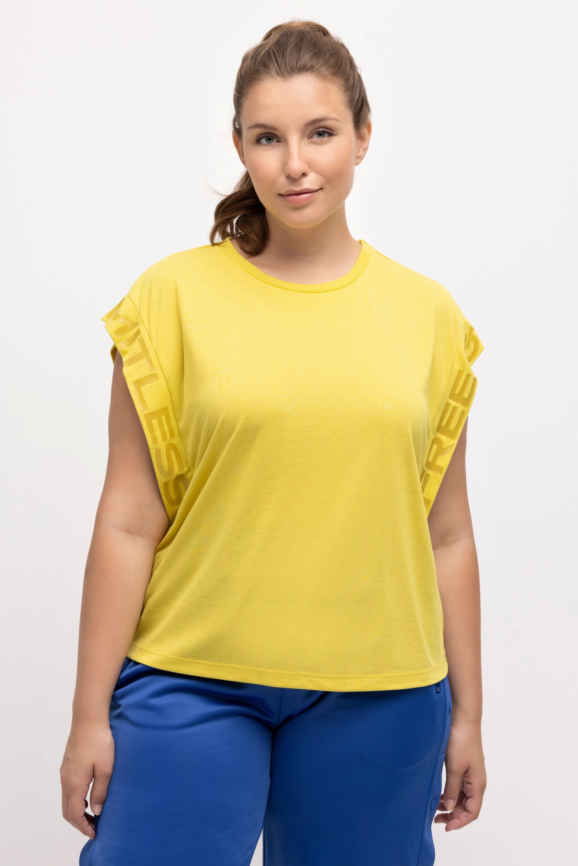 Longtop T-Shirt Schriftdruck antibakteriell Rundhals