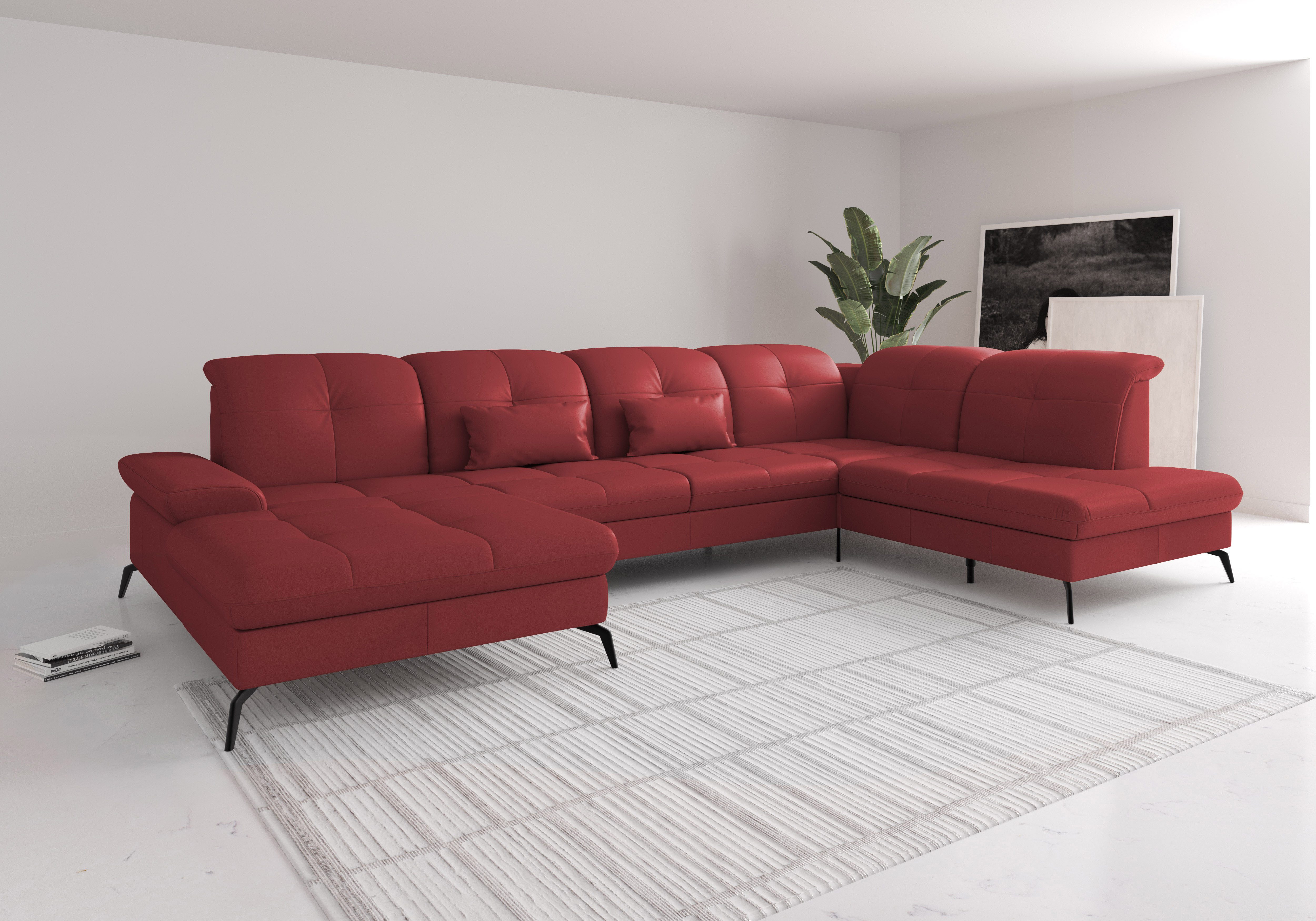 sit&more Wohnlandschaft Amica, U-Form, inkl. Sitztiefenverstellung und Armteilverstellung, wahlweise mit Kopfteilverstellung, Bettfunktion und Bettkasten