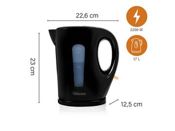 Tristar Wasserkocher, 1.7 l, 2200 W, Großer elektrischer Tee Heißwasserbereiter ohne Kabel schnell, leise