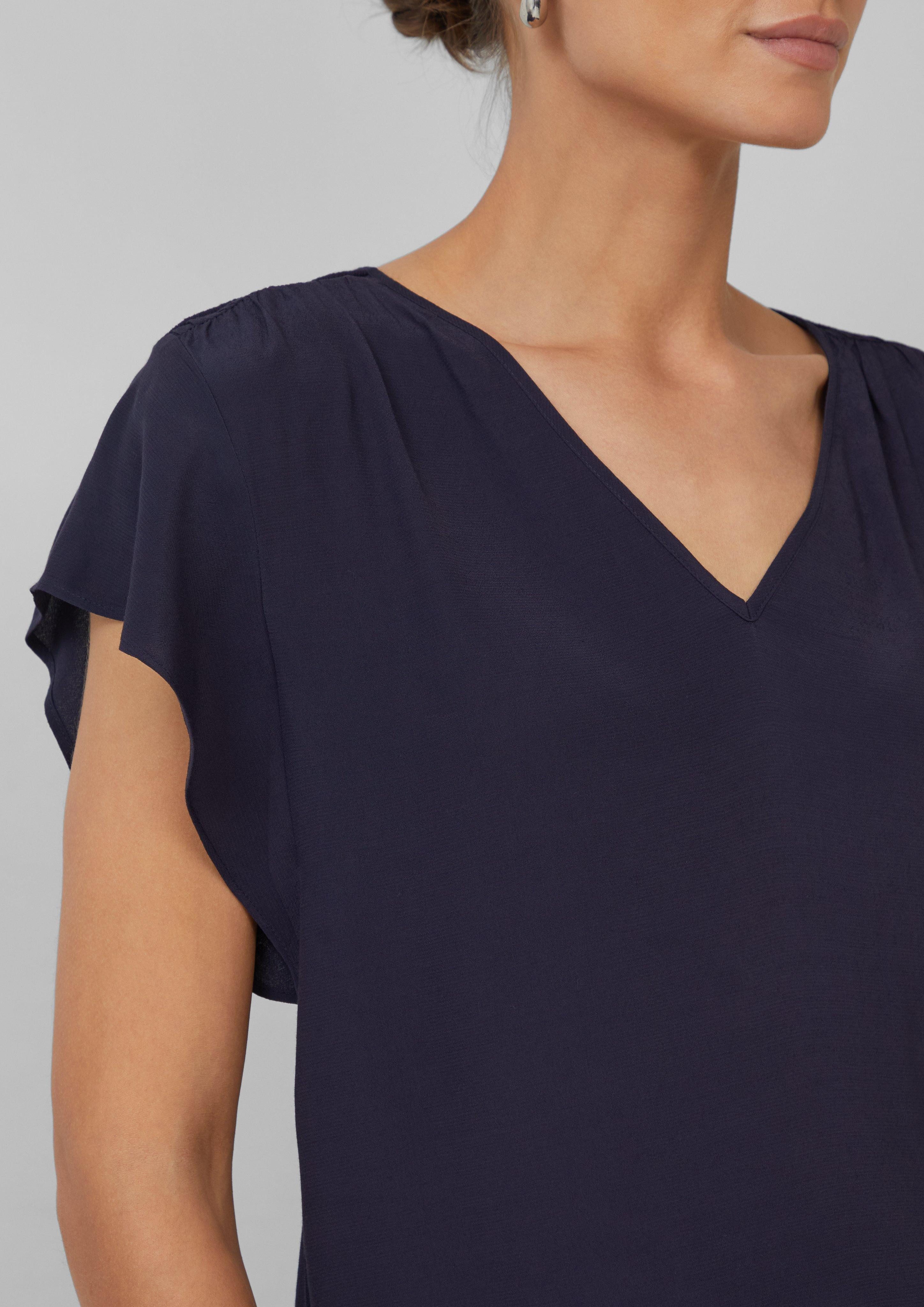 s.Oliver BLACK LABEL Kurzarmbluse Fließende Viskosebluse günstig online kaufen