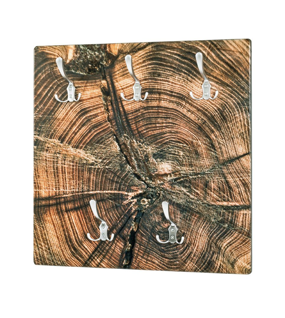 HAKU Wandgarderobe HAKU Möbel Wandgarderobe - braun-edelstahloptik - H. 60cm x B. 60cm (1 Stück)